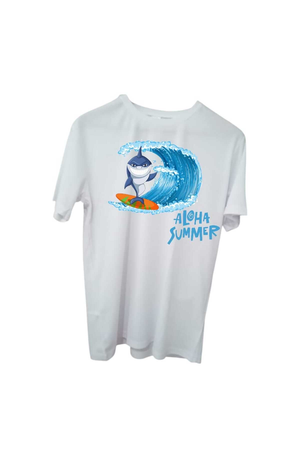 Store Aloha Summer Görselli Kişiye Özel Unisex T-Shirt