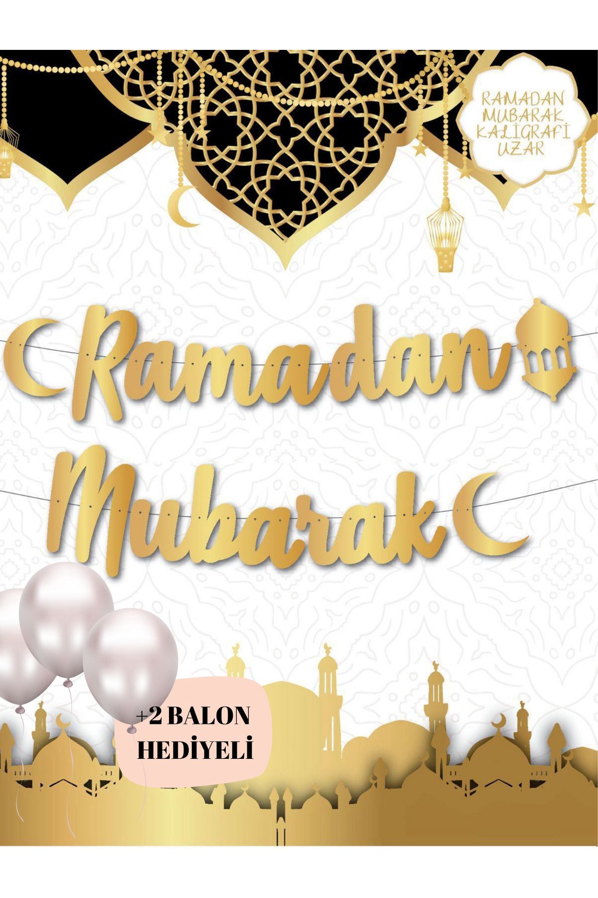 PERİ Hoşgeldin Ramazan Yazısı Ramazan Bayramı Duvar Süsü Banner Ramadan Mubarak Balon Hediyeli