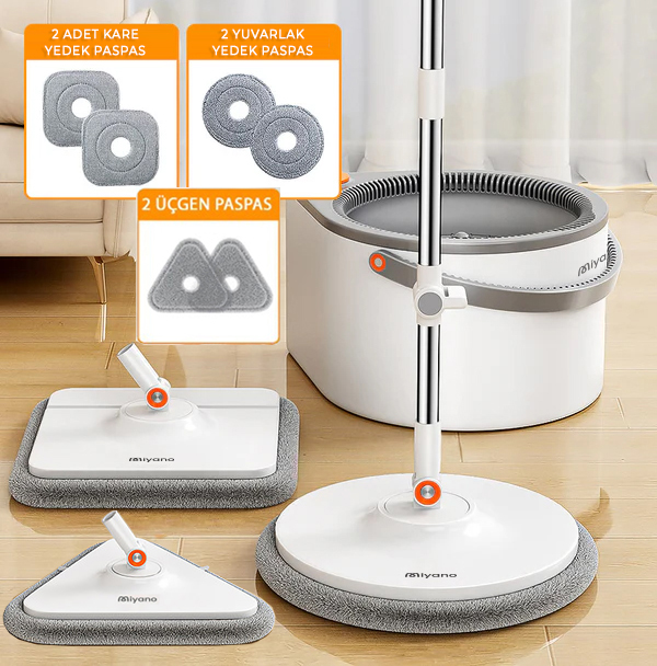 Miyano M80 Plus 3 Başlıklı Su Hazneli Mop Temizlik Seti - Fiyatı