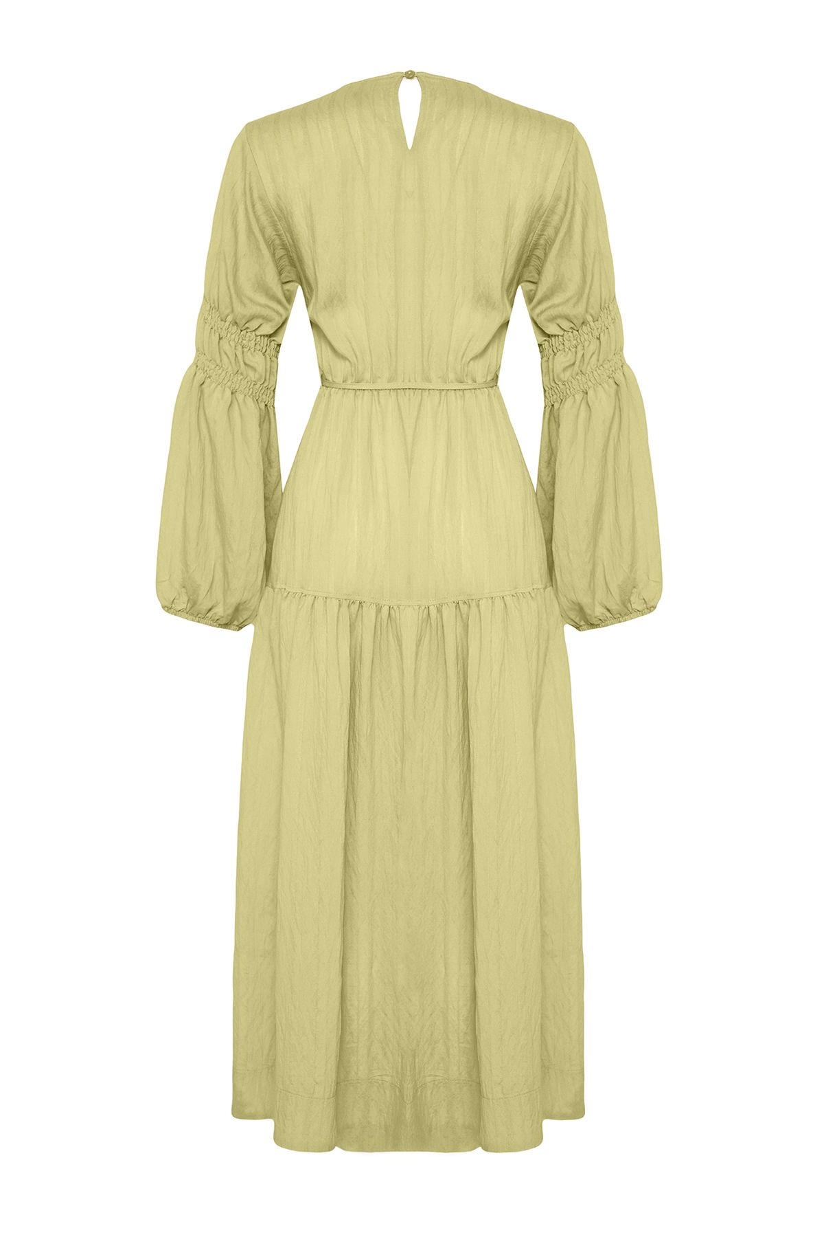 Trendyol Modest-Grünes, gerades, gewebtes Aerobin-Kleid TCTSS25EB00011 8