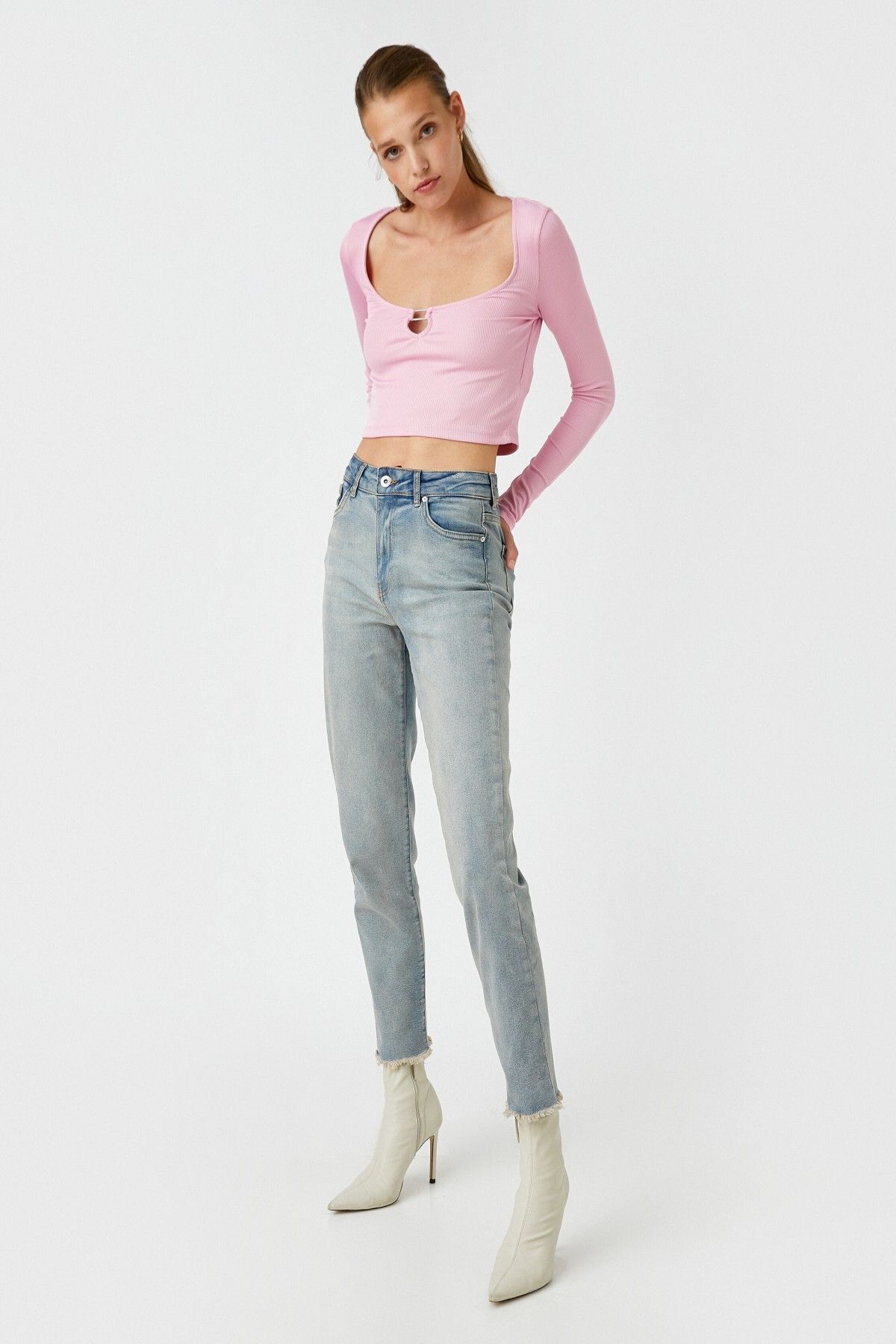3wal40035md Mıd Orta Indigo Kadın Slim Straıght Pantolon