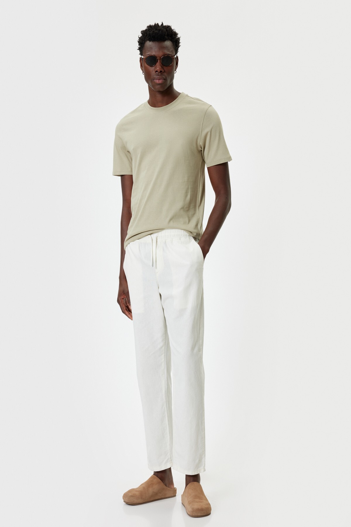 تیشرت مردانه سبز کوتون | 4SAM10546HK اورجینال - تصویر 2