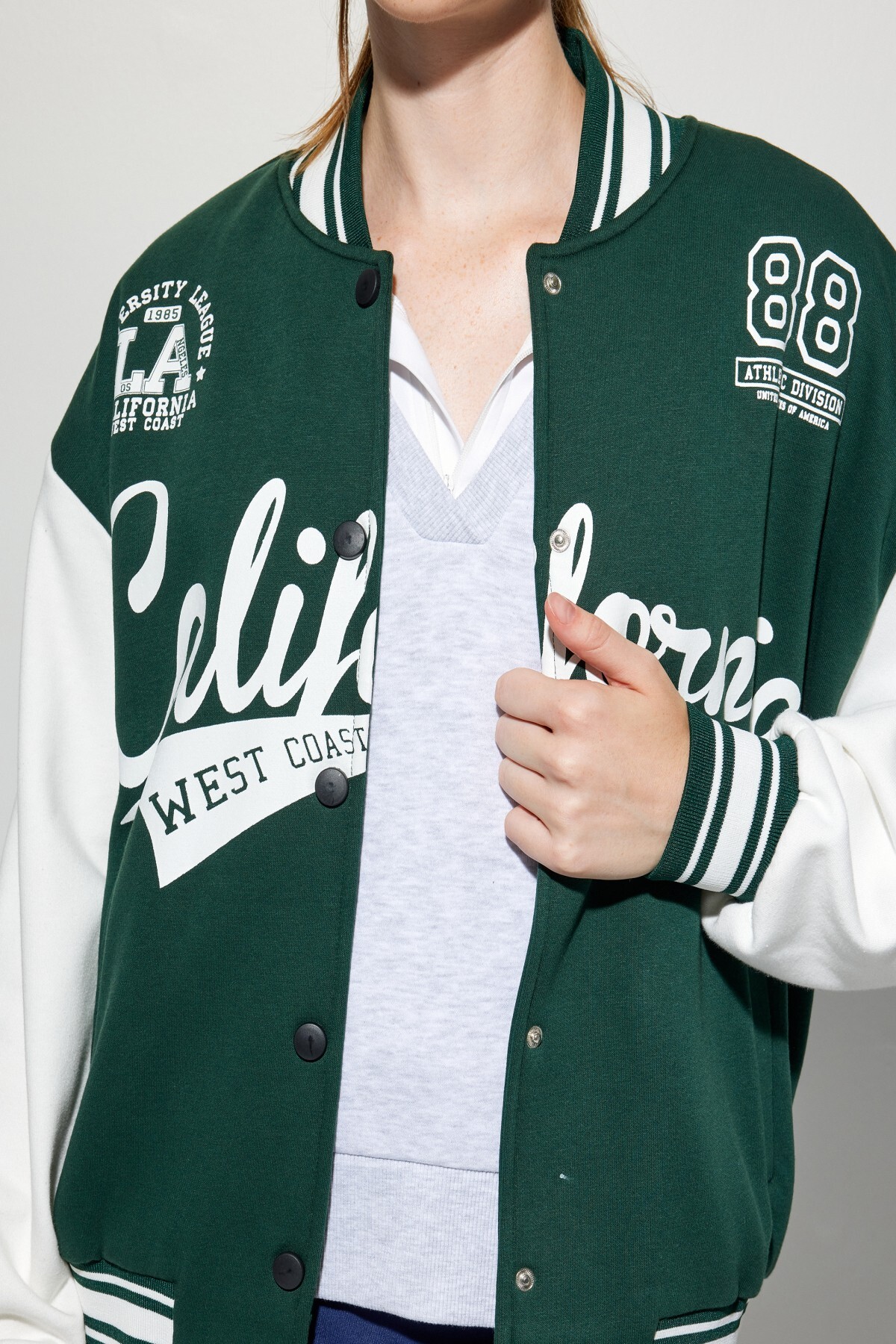 سویشرت زنانه سبز کوتونKoton | 5WAL10039IK اورجینال - تصویر 5