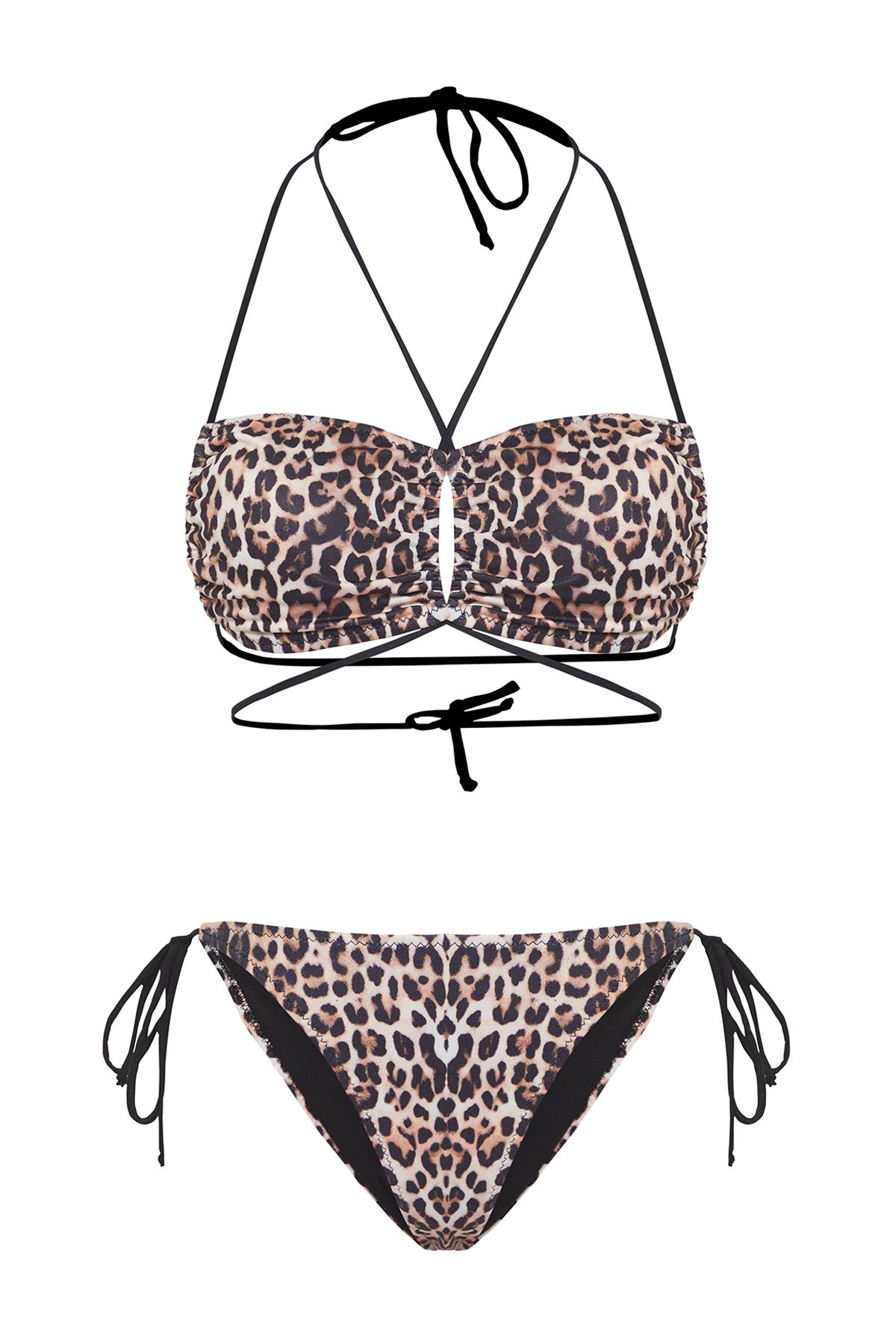 Trendyol Collection-Leopard Print Bralette Cut Out/Window Regular Bikini Set Tbess25Bt00022 5