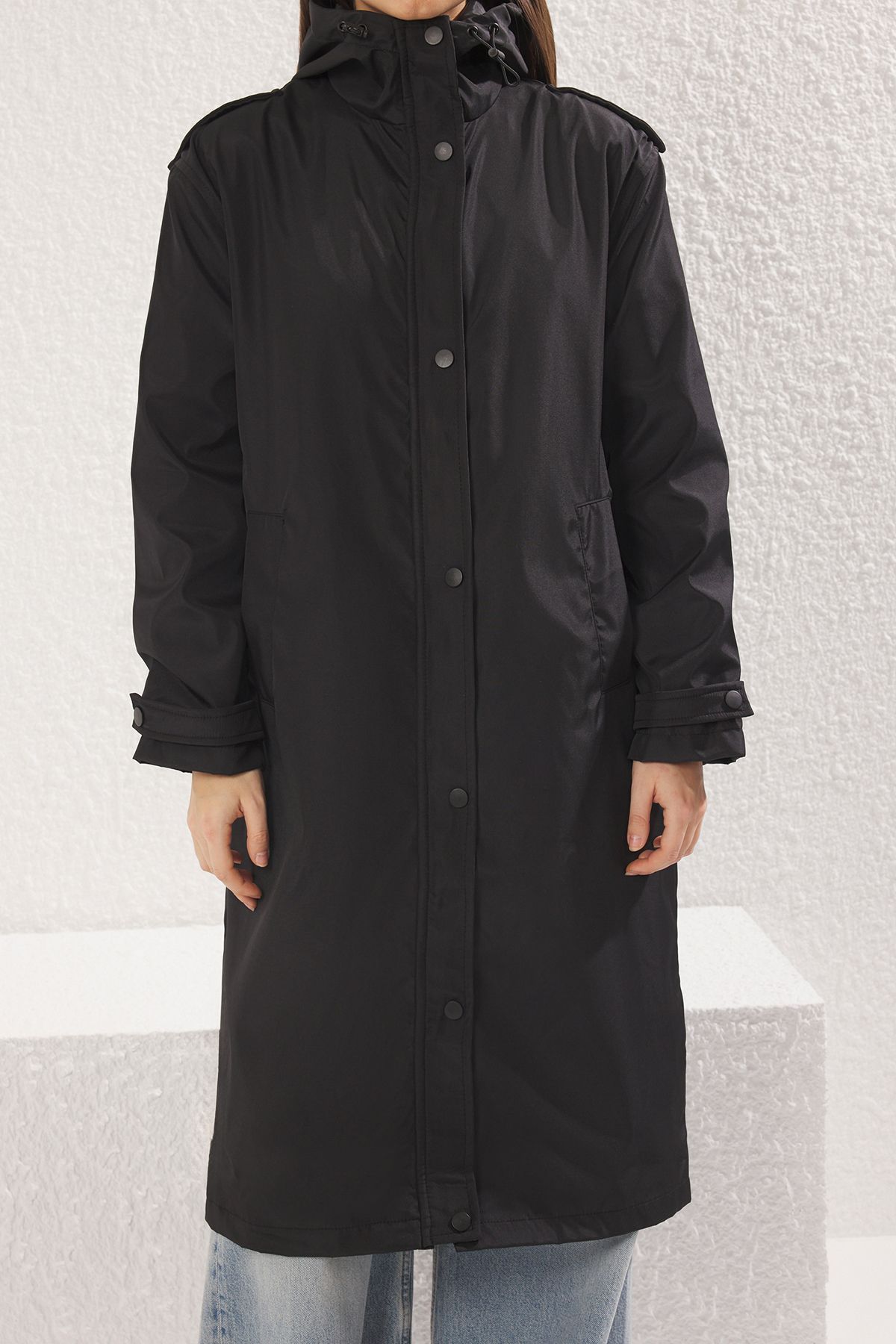 Trendyol Collection-Black Raincoat & Windbreaker 3