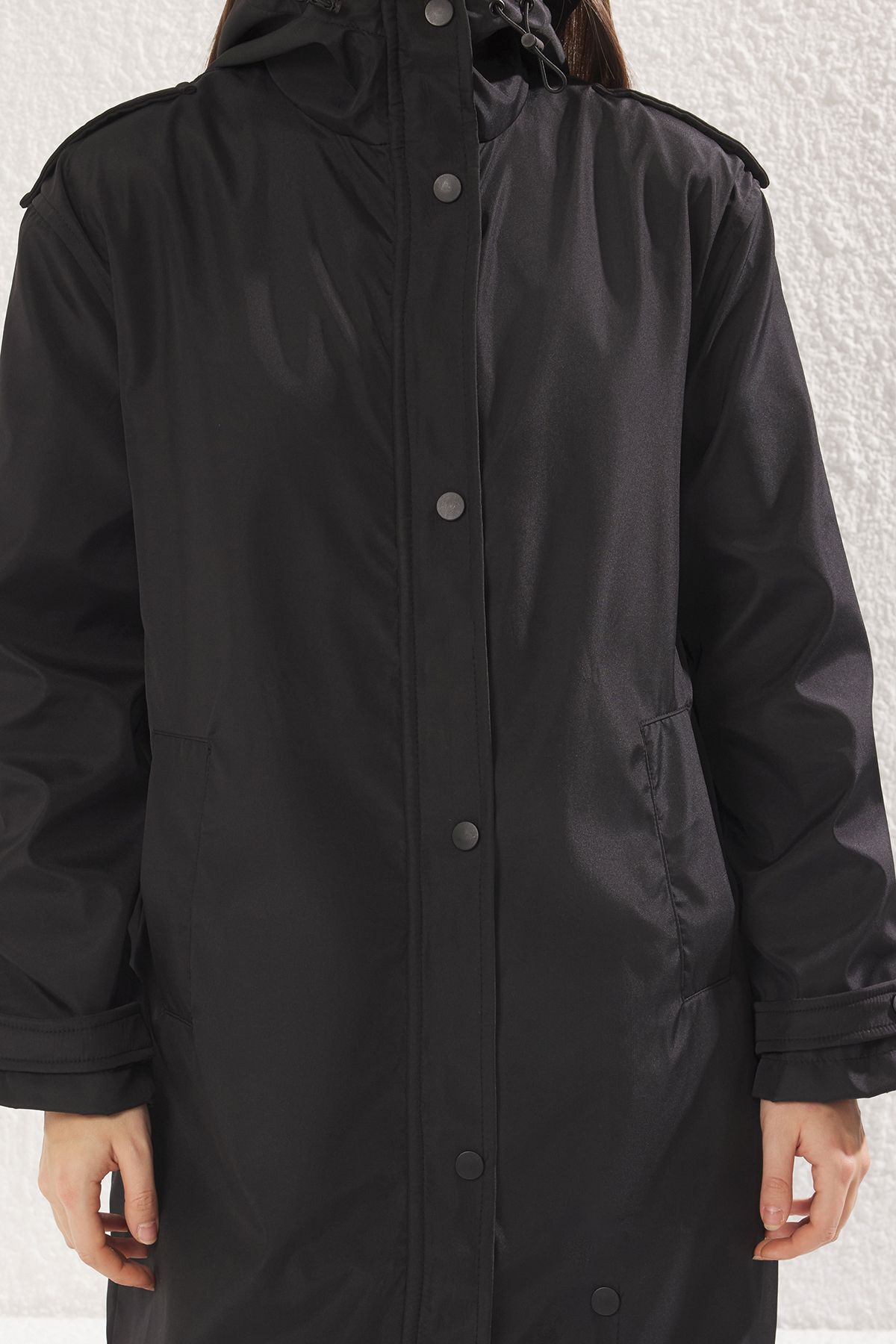 Trendyol Collection-Black Raincoat & Windbreaker 4