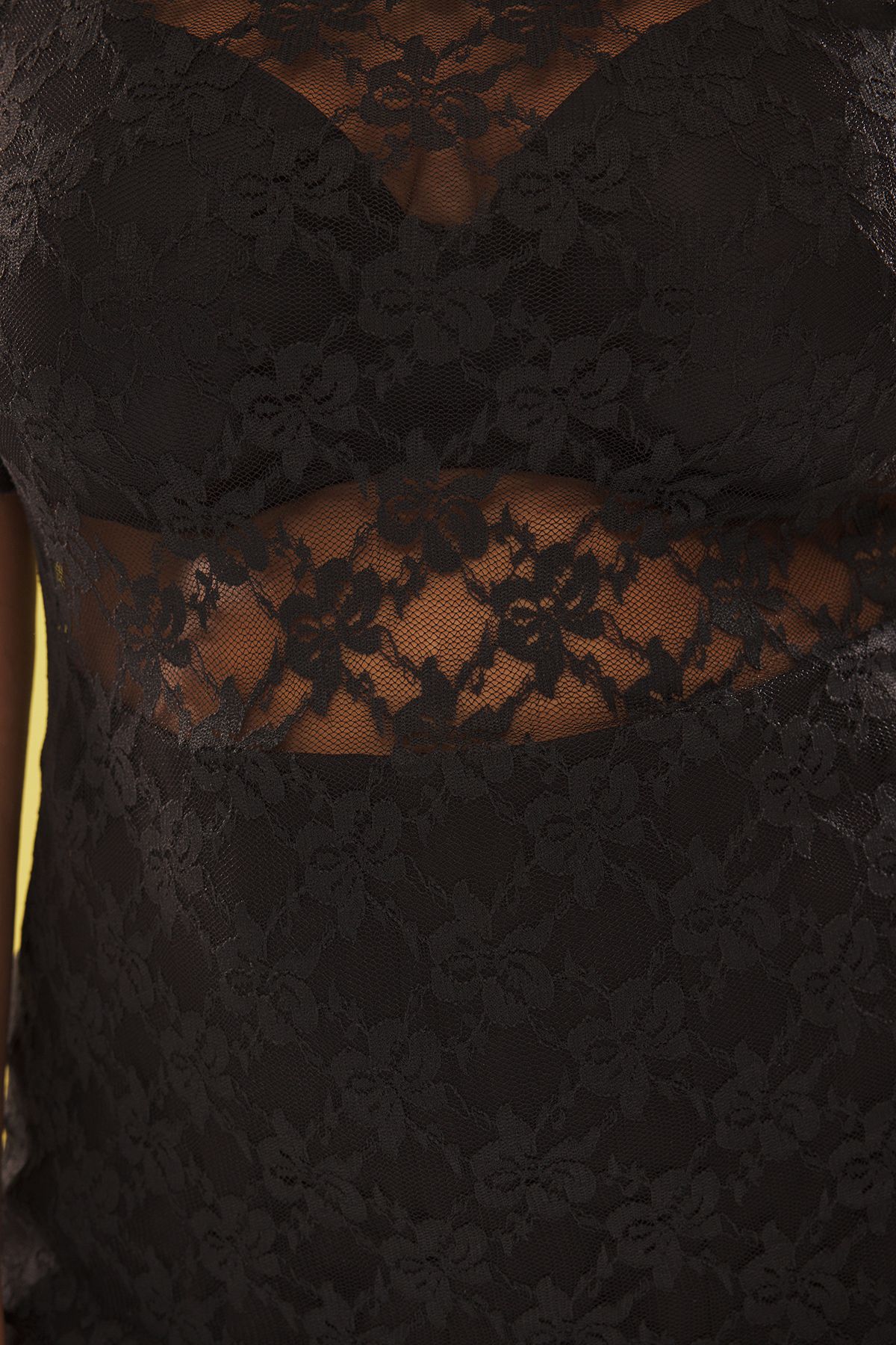 Trendyol Curve-Чорна мереживна блузка Orme Plus Size TBBSS25AF00004 4