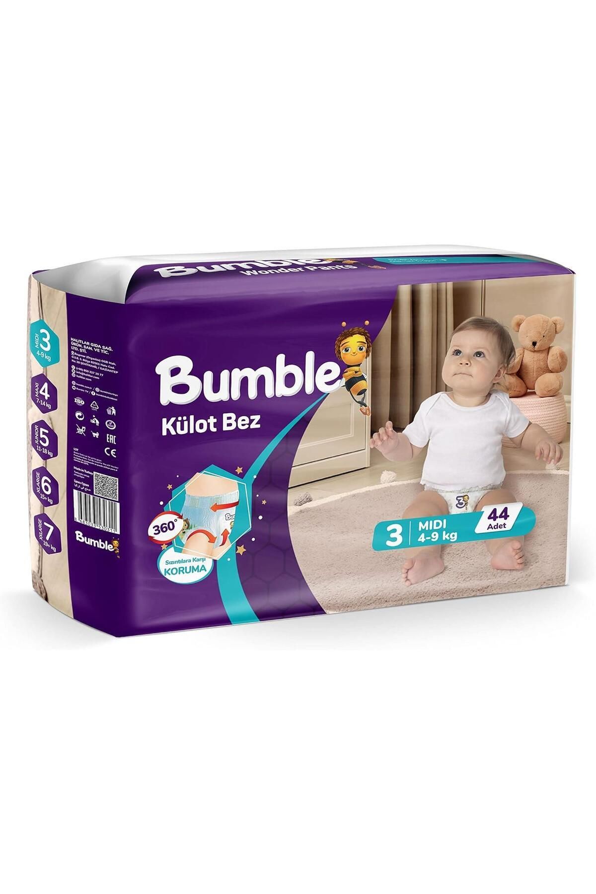 Bumble 3 Numara Mıdı Külot Bez 44 Adet