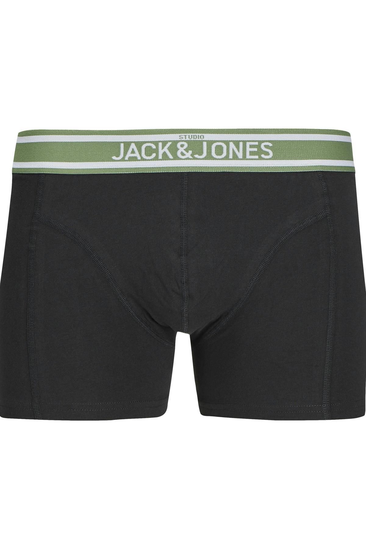 Jack & Jones-Pack of 3 - Solid Printed Waistband Trunk 4