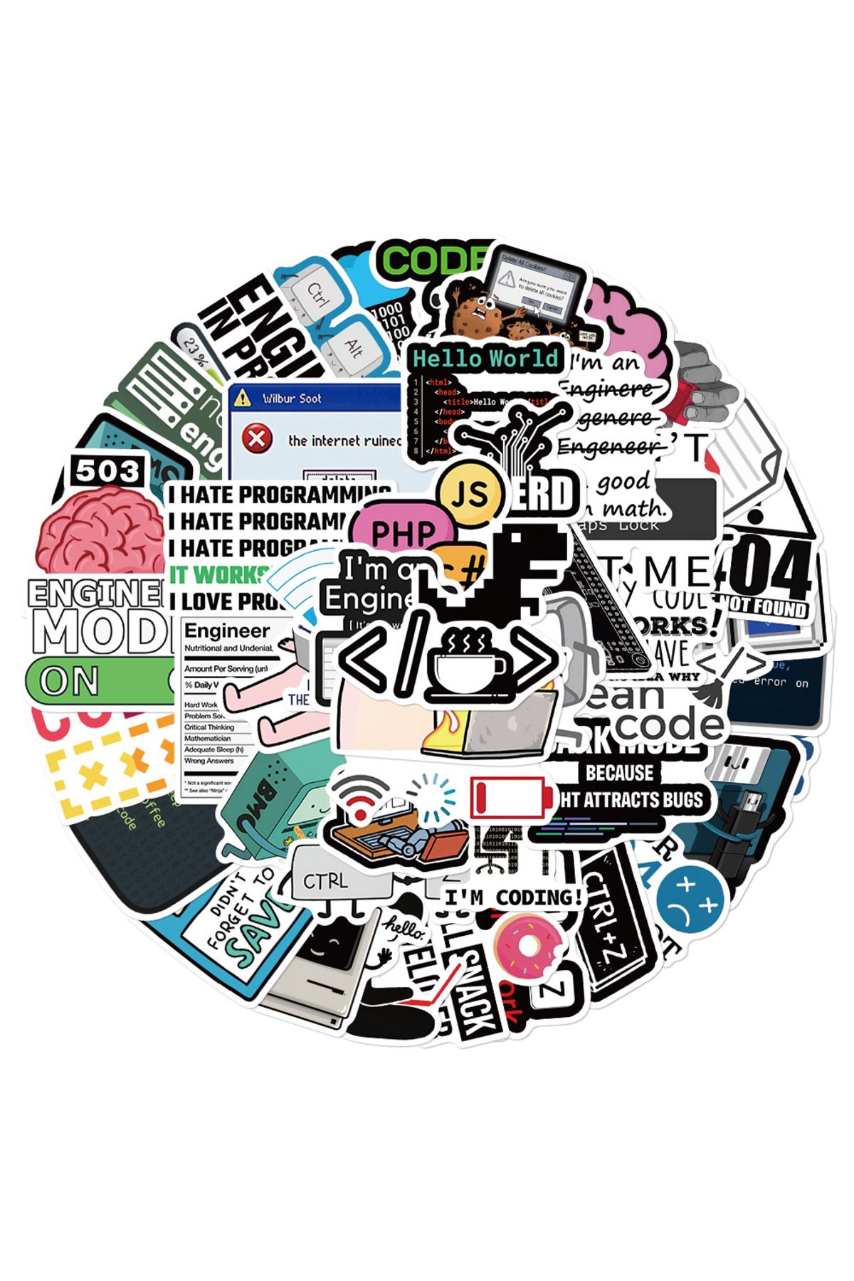 Choice-10/30/50pcs Funny Programming Stickers Java Cloud Language Internet Decals DIY Skateboard Luggage... 3