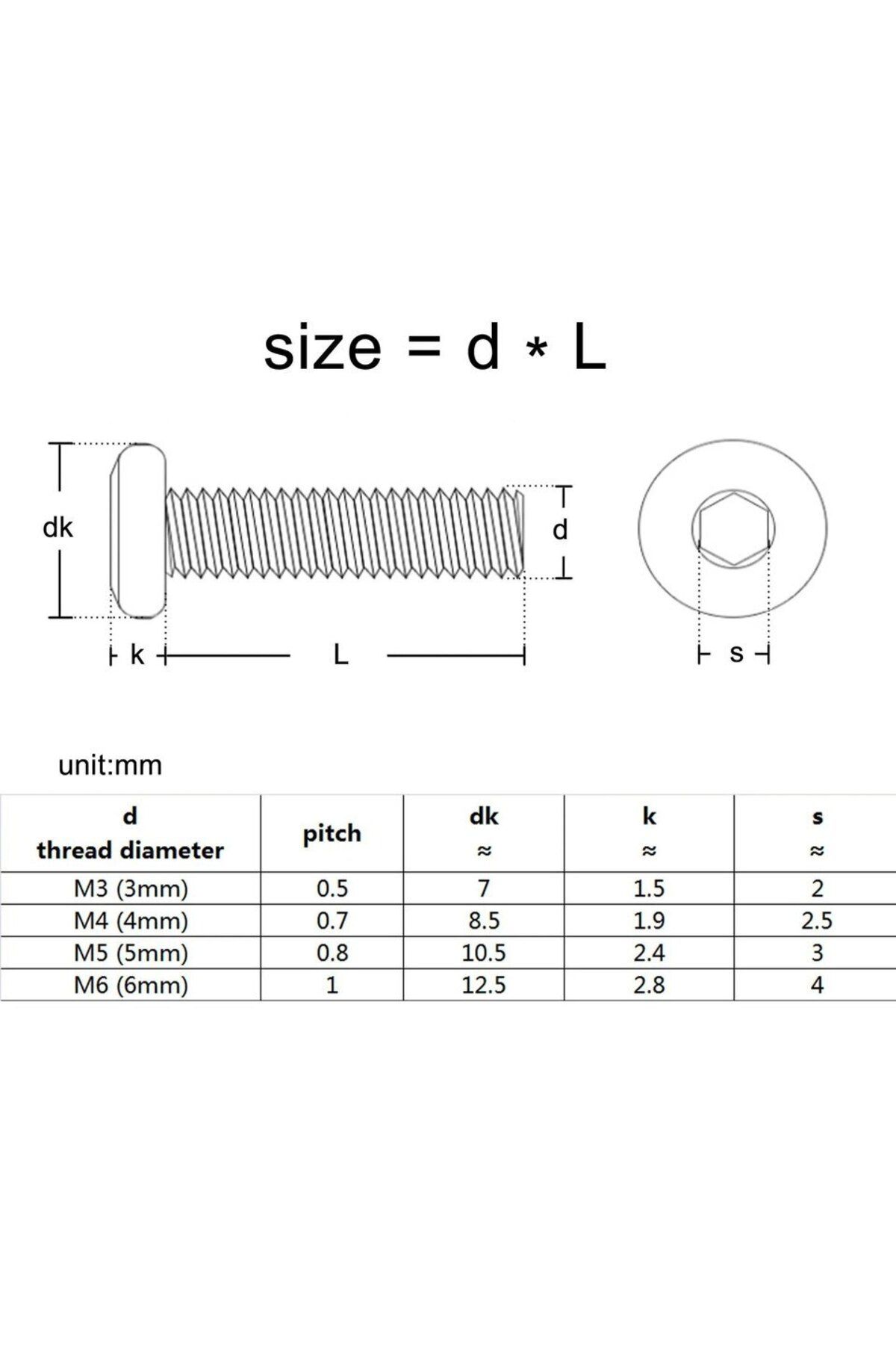 Choice-M2 M2.5 M3 M4 M5 M6 M8 Large Flat Hex Hexagon Socket Allen Head Connect Joint Bolt Furniture Rive... 6