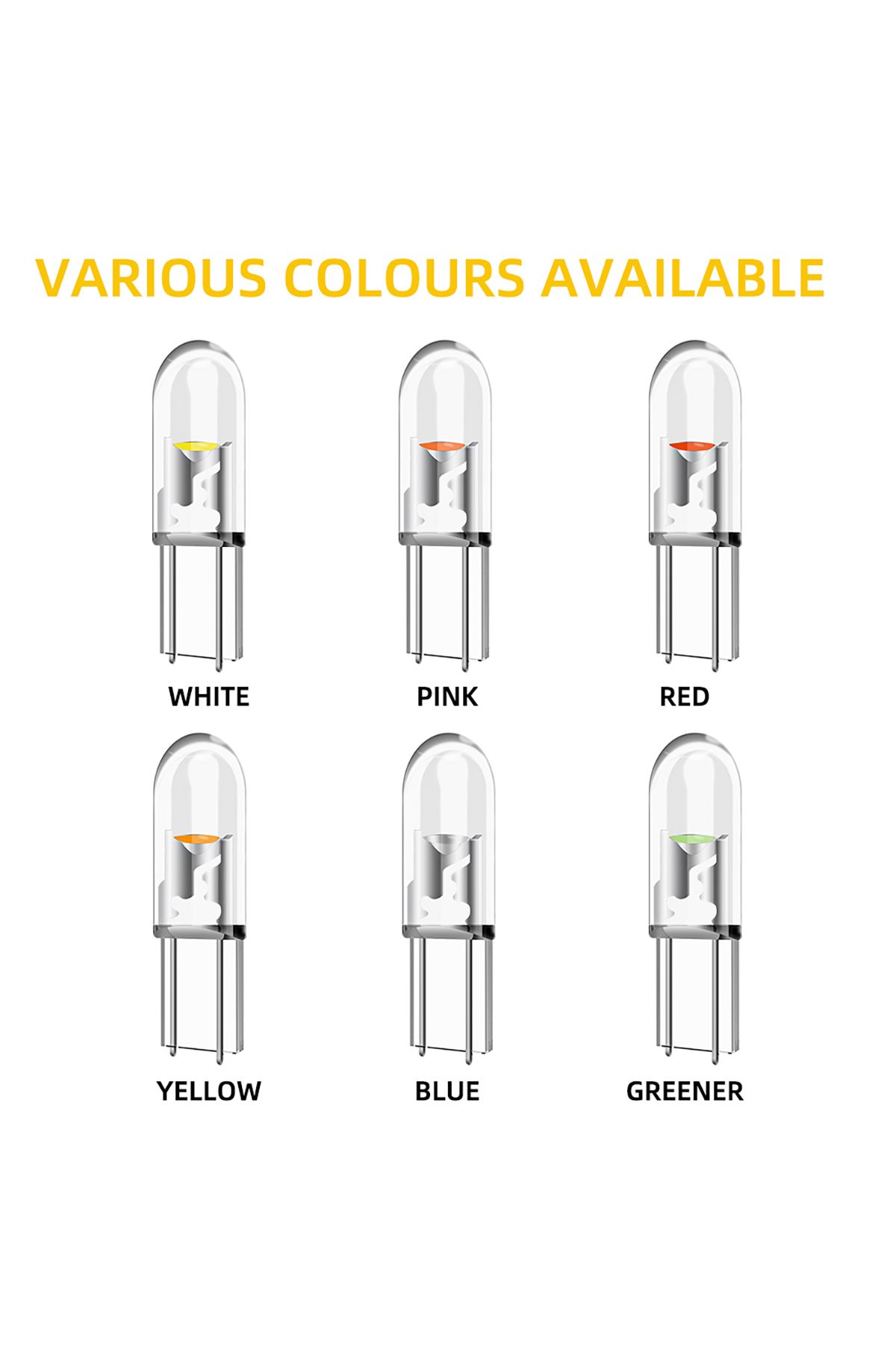 Choice-T5 W3W LED Instrument Light W3W W1.2W LED Bulbs COB Chip Car Interior Lamp Wedge Dashboard Warmin... 5