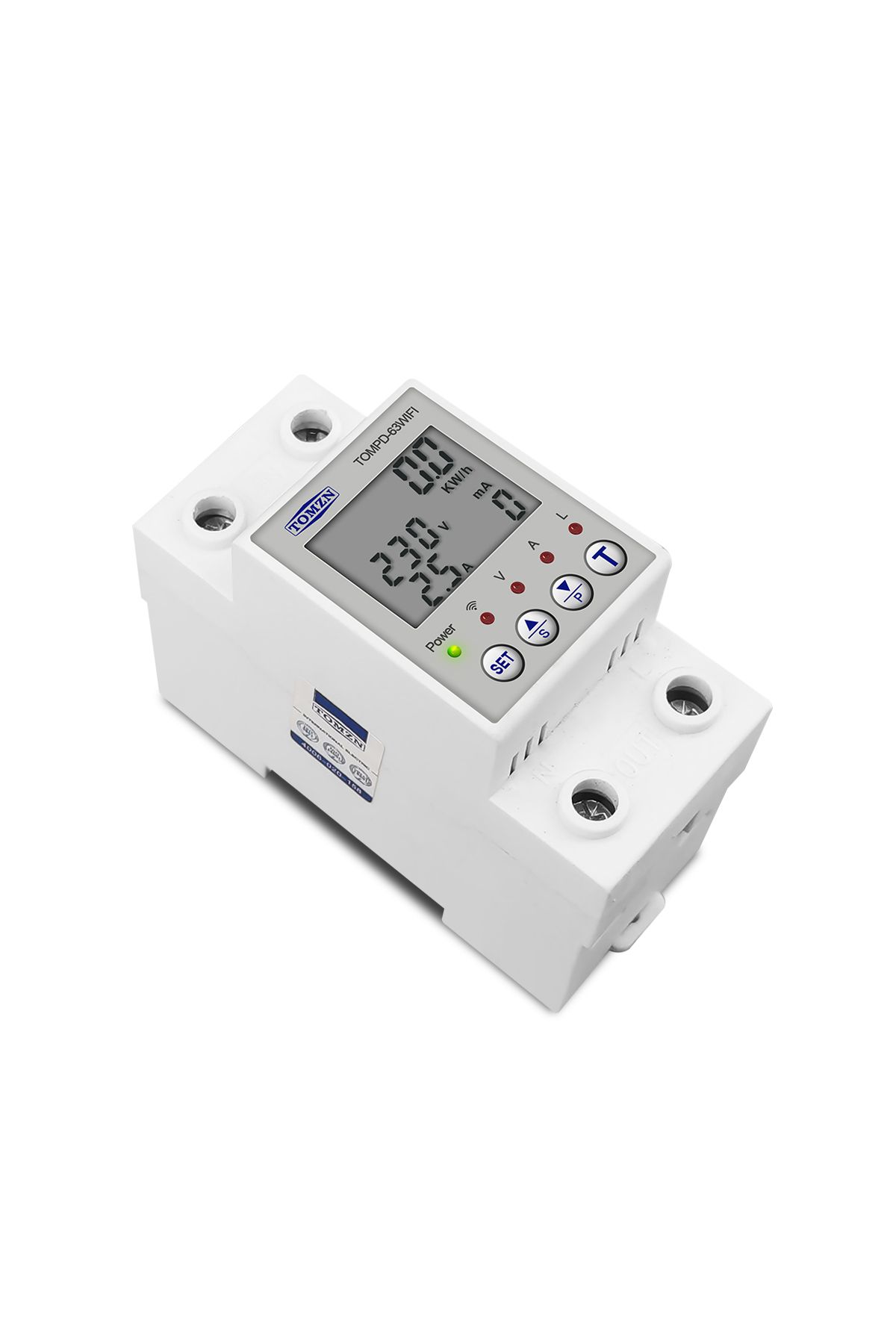 TOMZN-1-63a Reclosable Smartlife Tuya Wifi Circuit Breaker 63a 110v 220v Energy Meter Metering Timer With 4