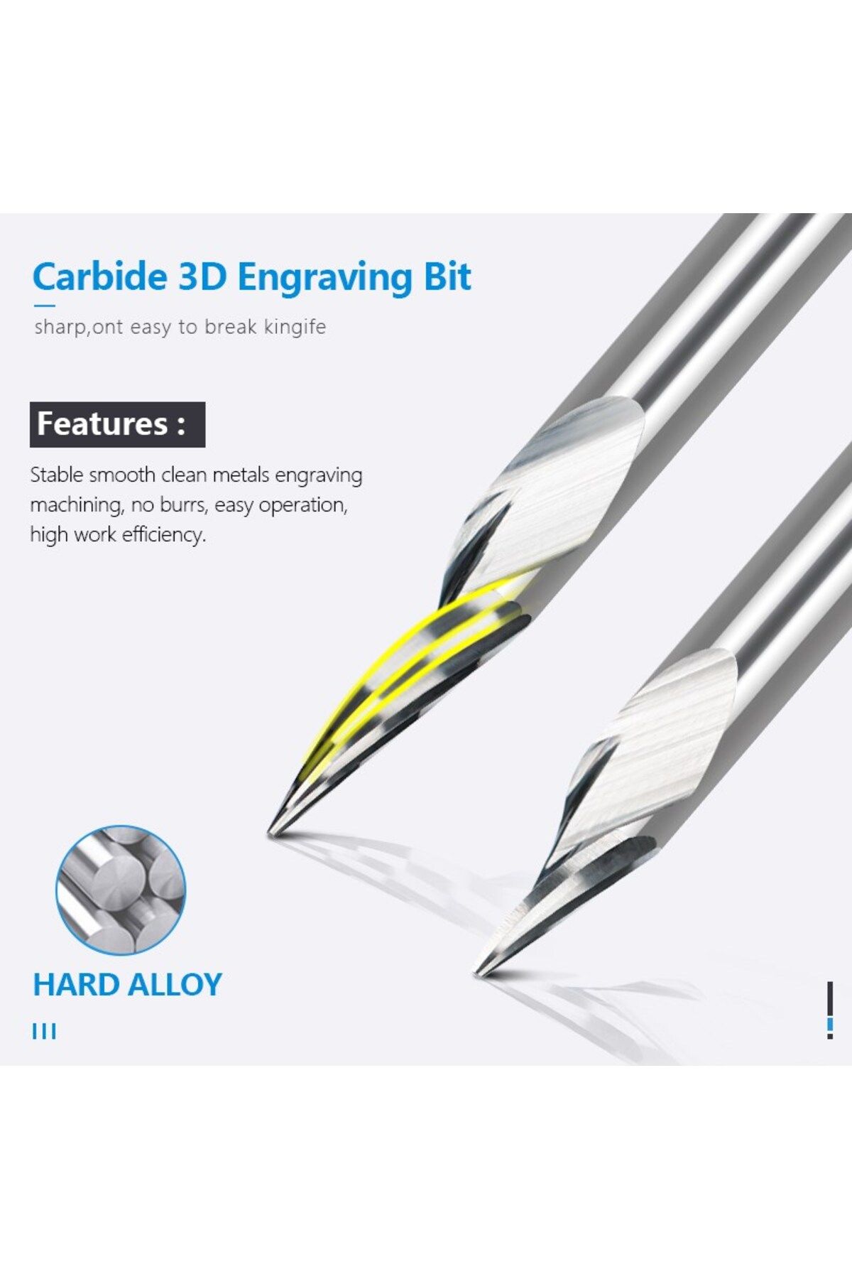 Choice-XCAN PCB Engraving Bit 3.175mm Shank V Shape Carving Bits 10-30 Degrees Carbide CNC Router Bit Ti... 5