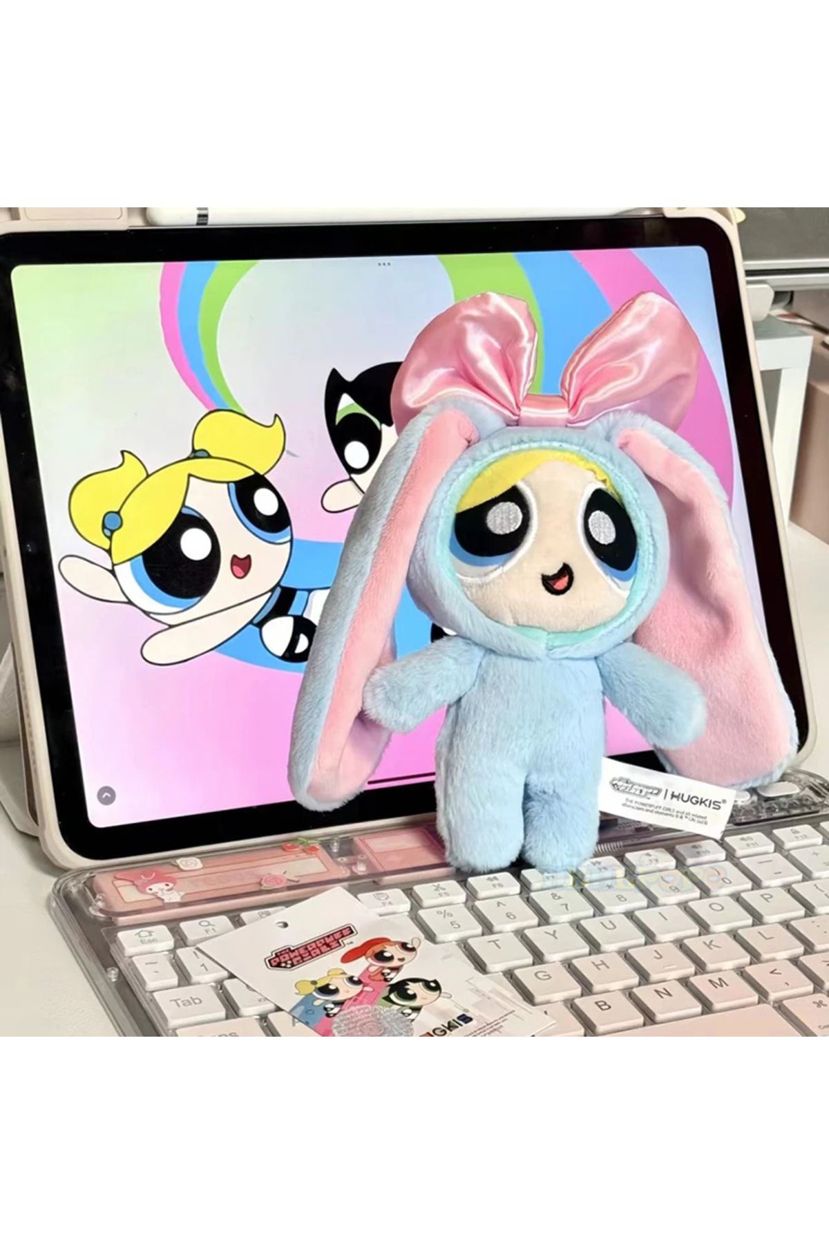 Choice-12cm Bag Plush Pendant Powerpuff Girls Cartoon Cute Dress Up Bunny Rabbit Plush Toy Pendant Bow T... 7