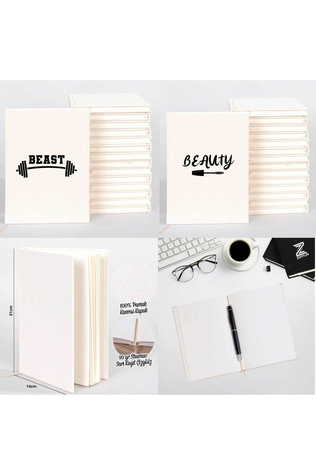 Z zepplin Beast Beauty Sevgili Çift Kanvas Defter