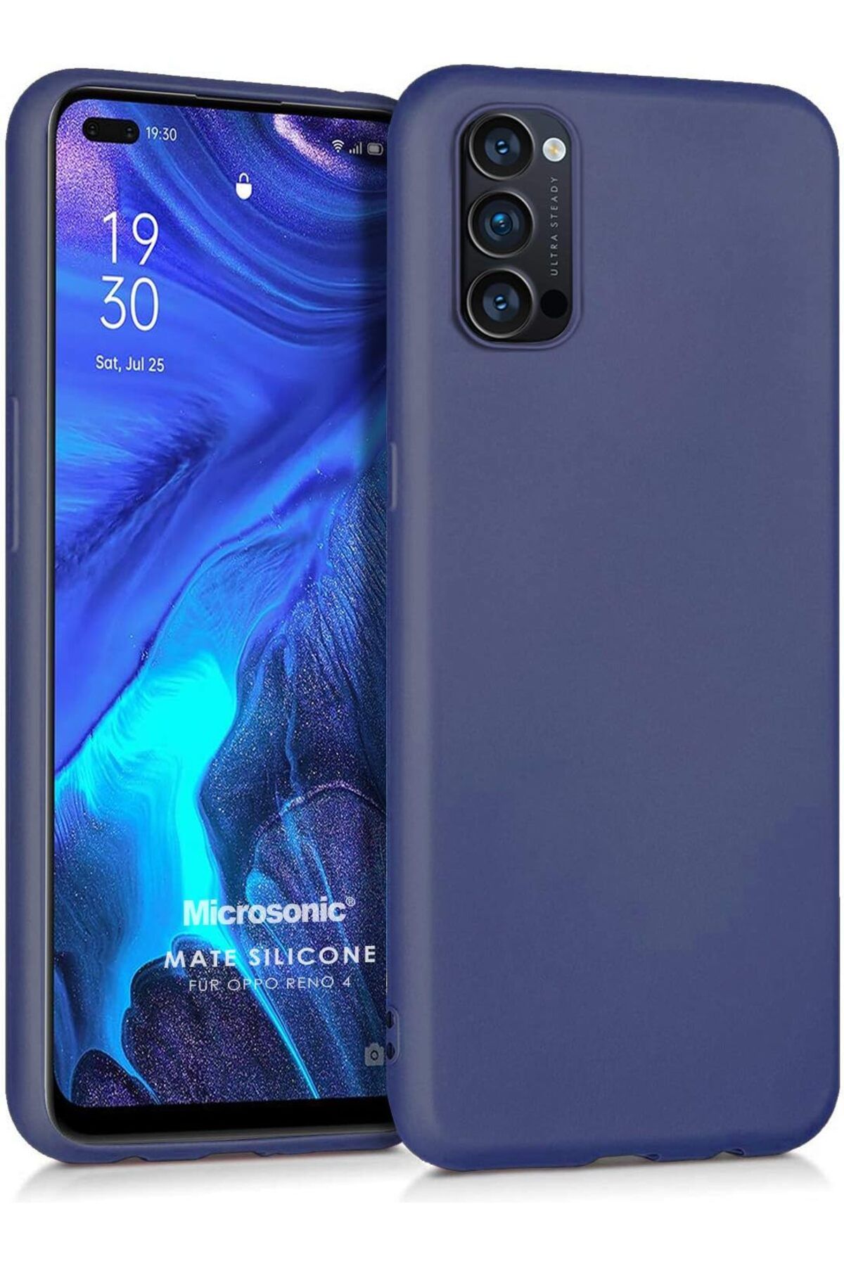 STOREMAX efshopx Matte Silicone Oppo Reno 4 için Kılıf Lacivert [Reno 4 ile Uyumlu Kılıf - Lacivert] New