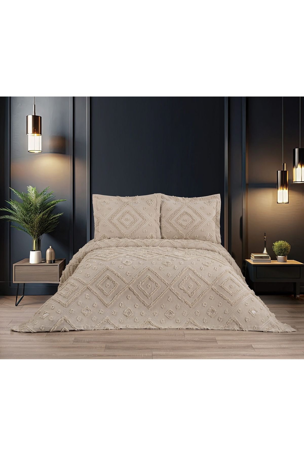 KC HOME TEXTILE Dora Çift Kişilik Klasik Şönil Yatak Örtüsü (240x260)