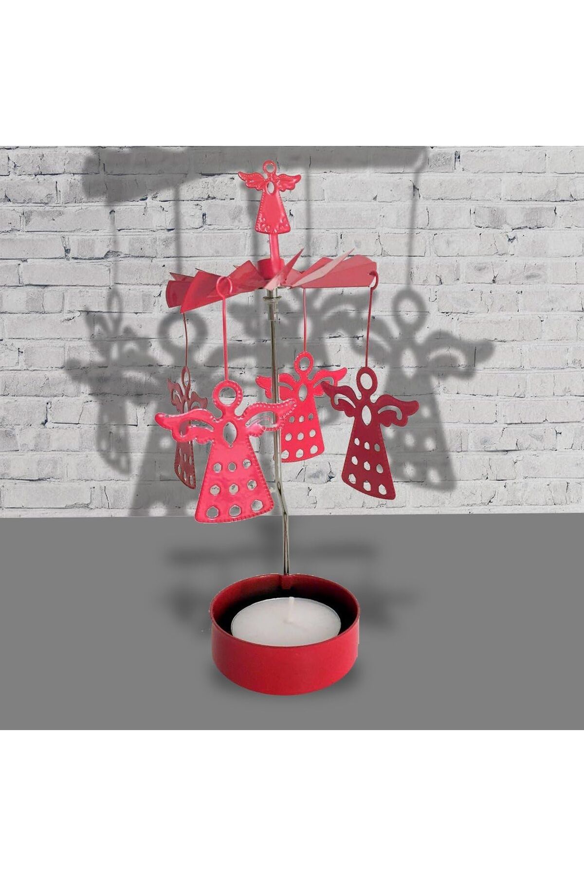 yenibagshop İle Dönen Melek Mumluk Seti (kırmızı)