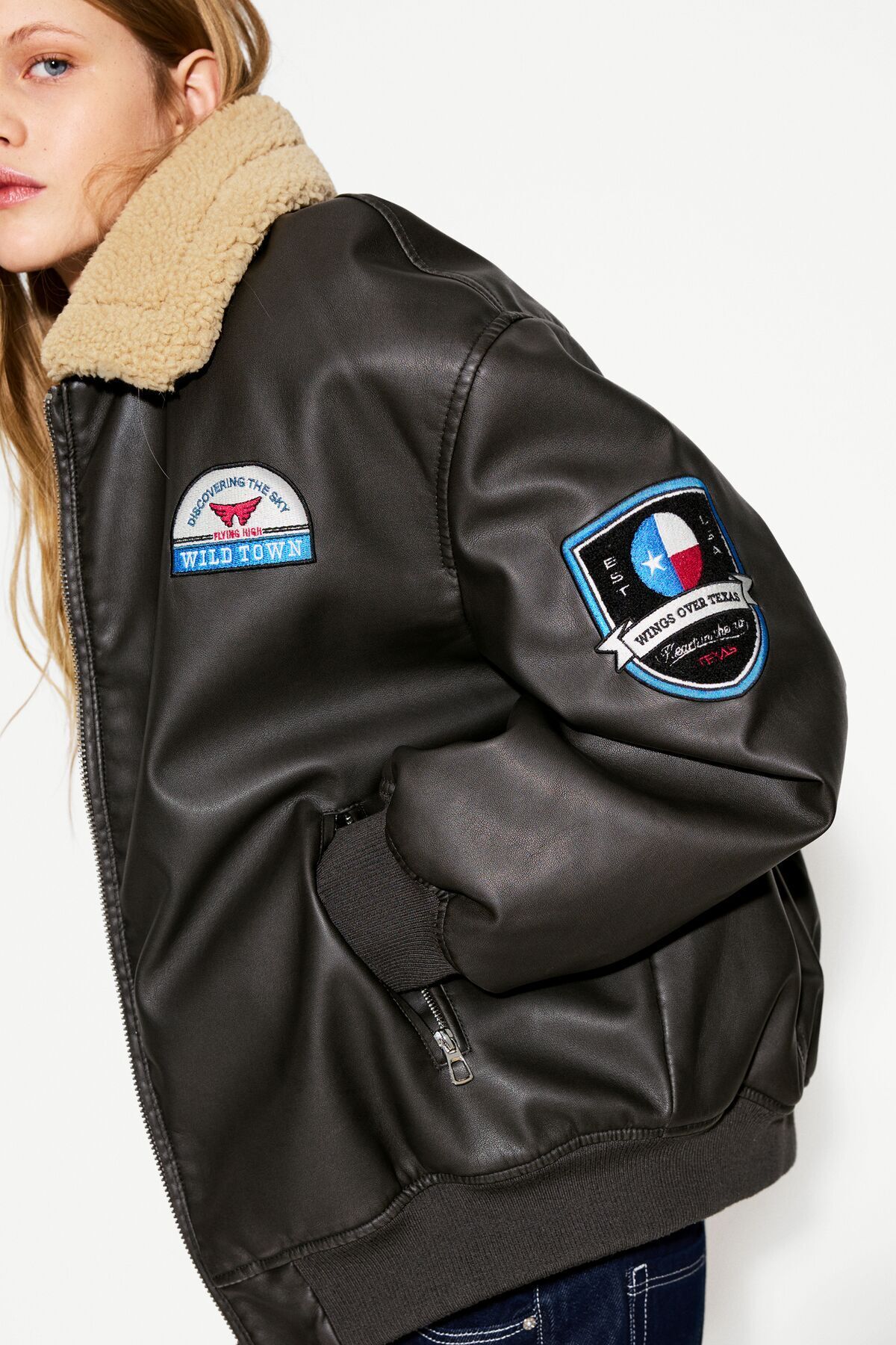 Bershka-Double-faced jacket with patches 4