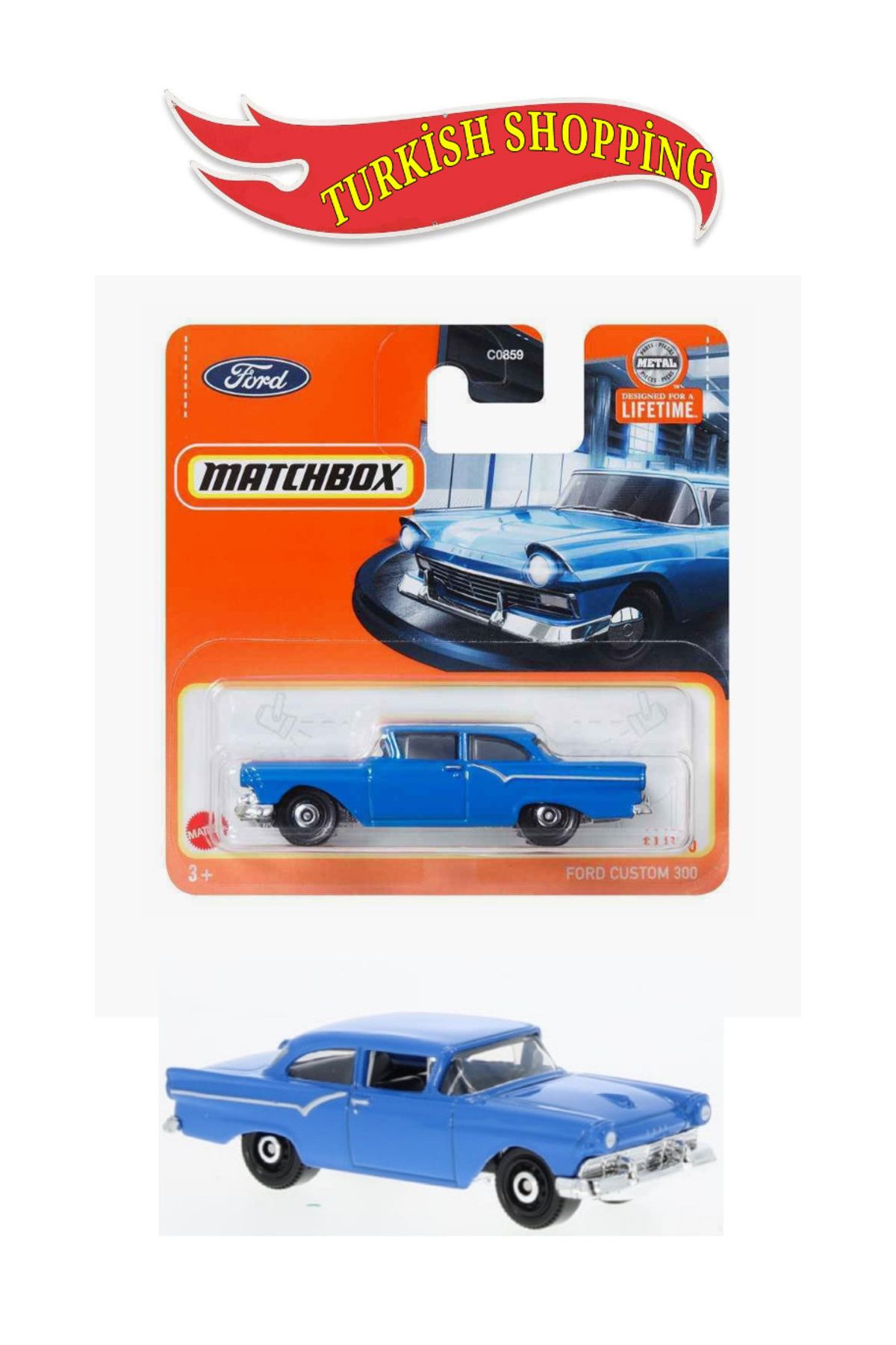 HOT WHEELS Matchbox 1:64 Ölçek Ford Custom 300 Nostaljik