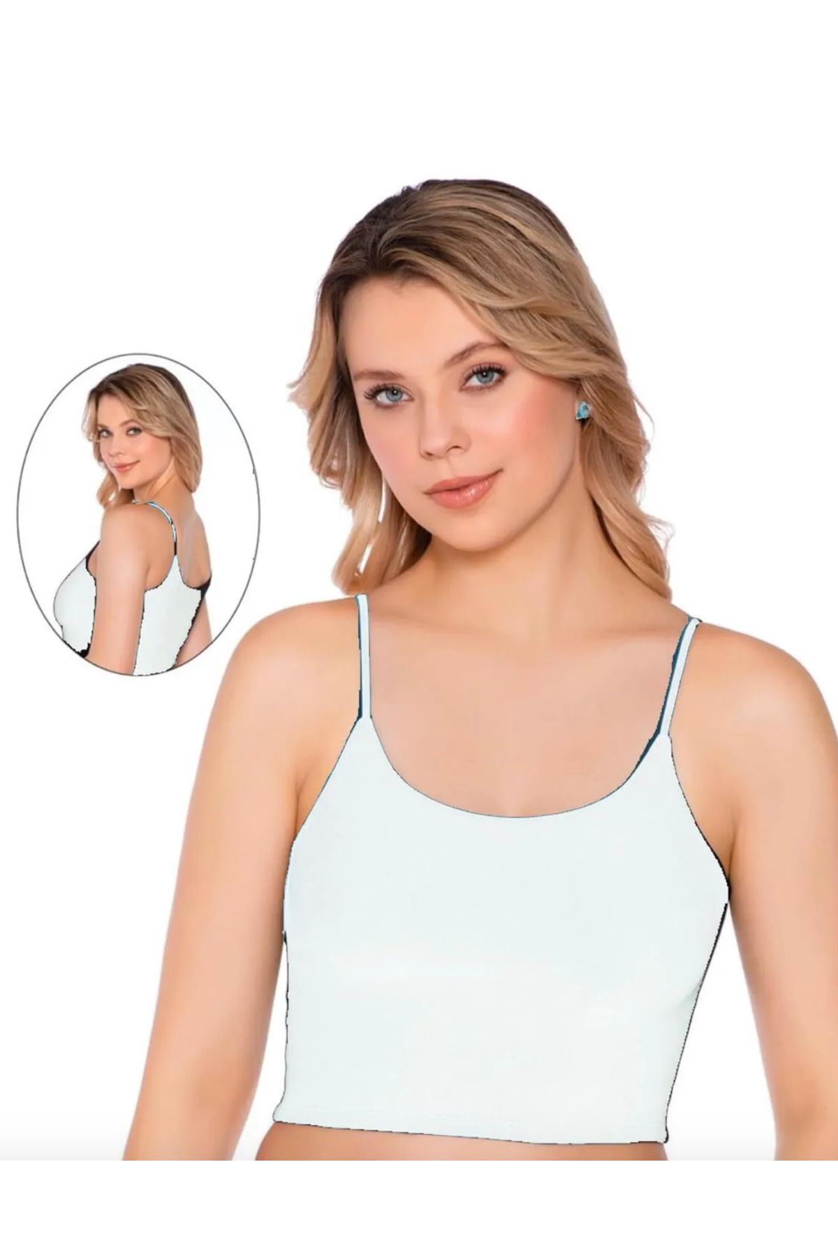 Belinay Kadın, %47 Modal, %47 Cotton, Askılı Crop Atlet