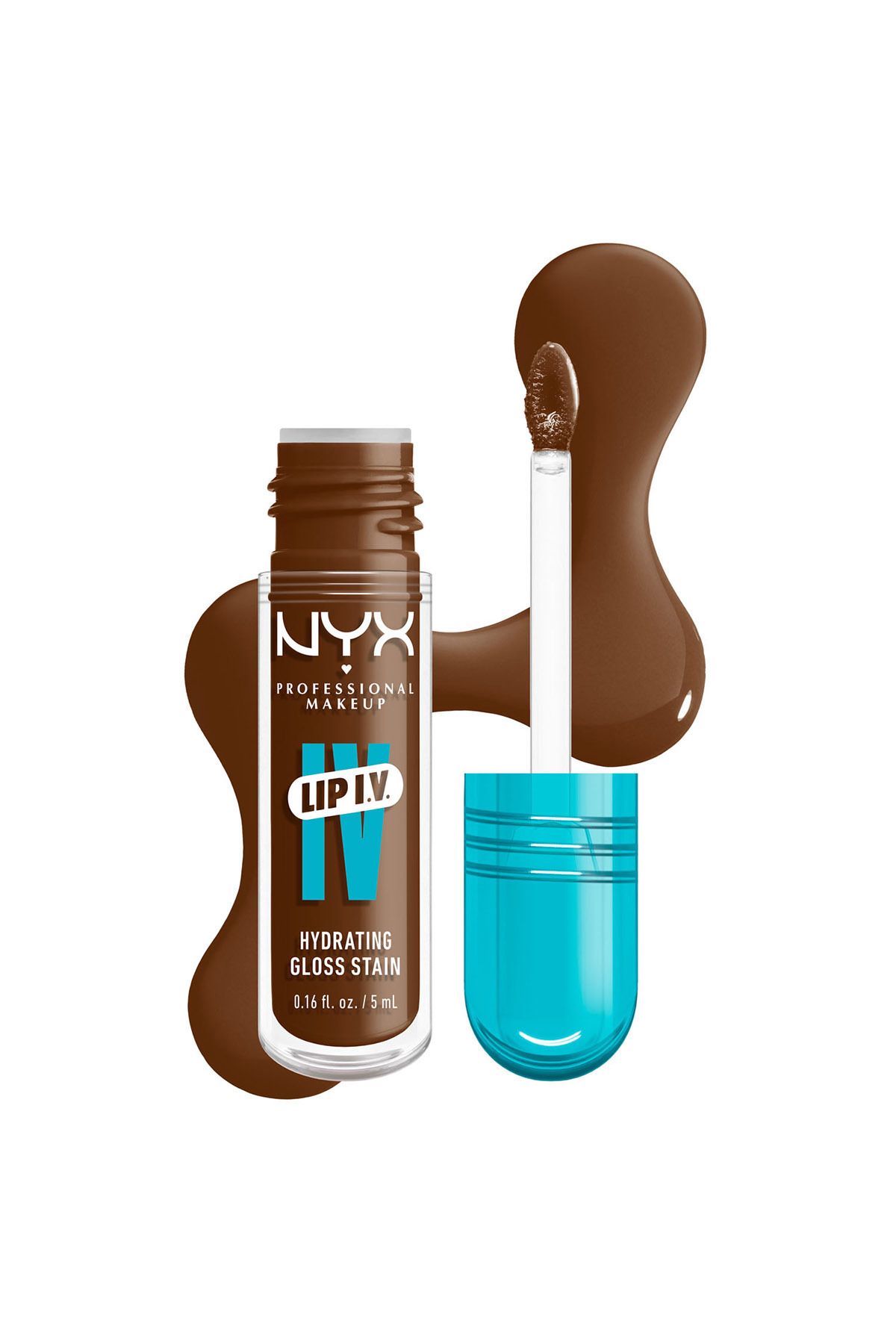 NYX Professional Makeup-Lip IV Hydrating Gloss Stain, Lip Gloss, Up to 12HR Hydration,Cocoa Quench! 3