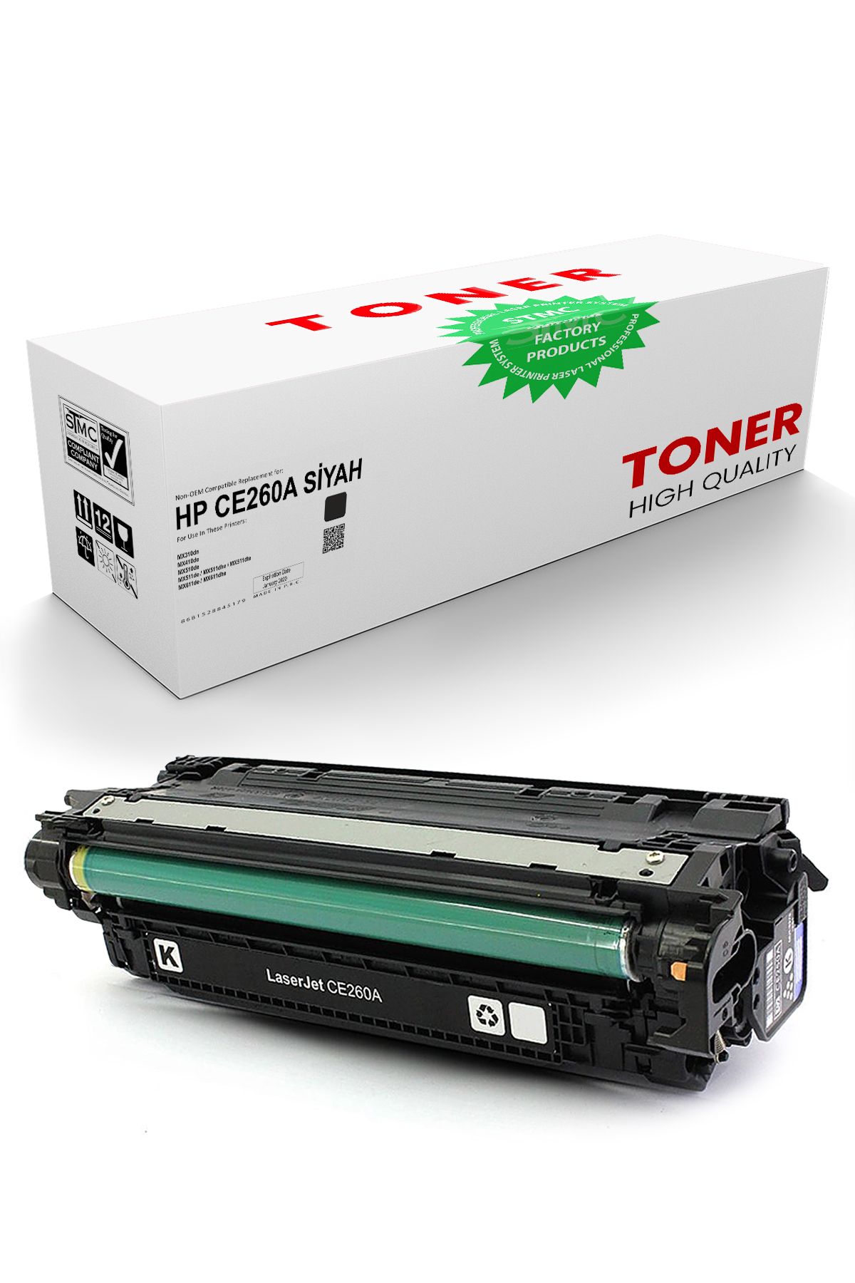 nanoprint WhiteBox HP CE260A Siyah Muadil Toner /WB/647A/CP4020/CP4025/CM45