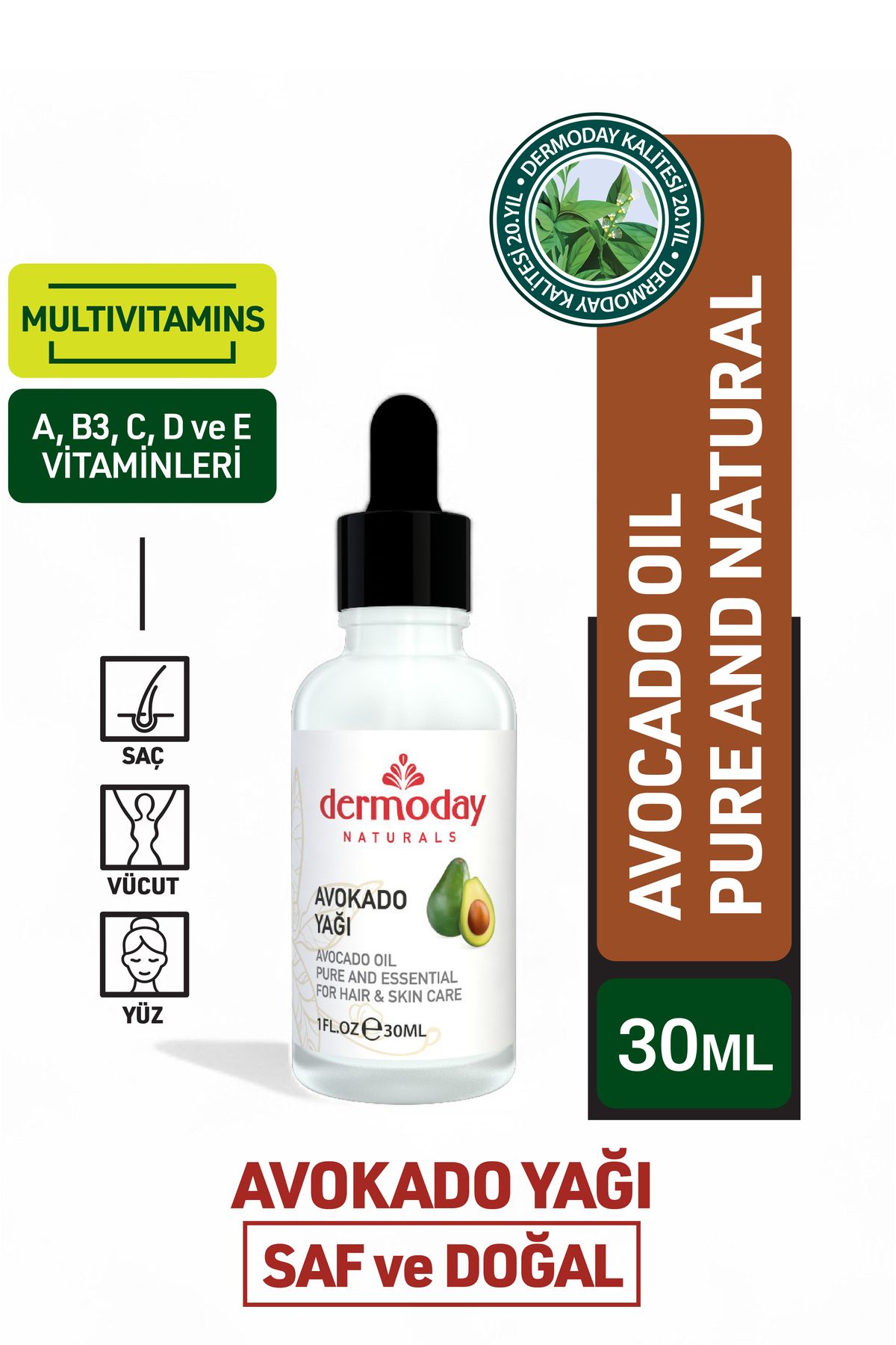 Dermoday Avokado Yağı 30 ml