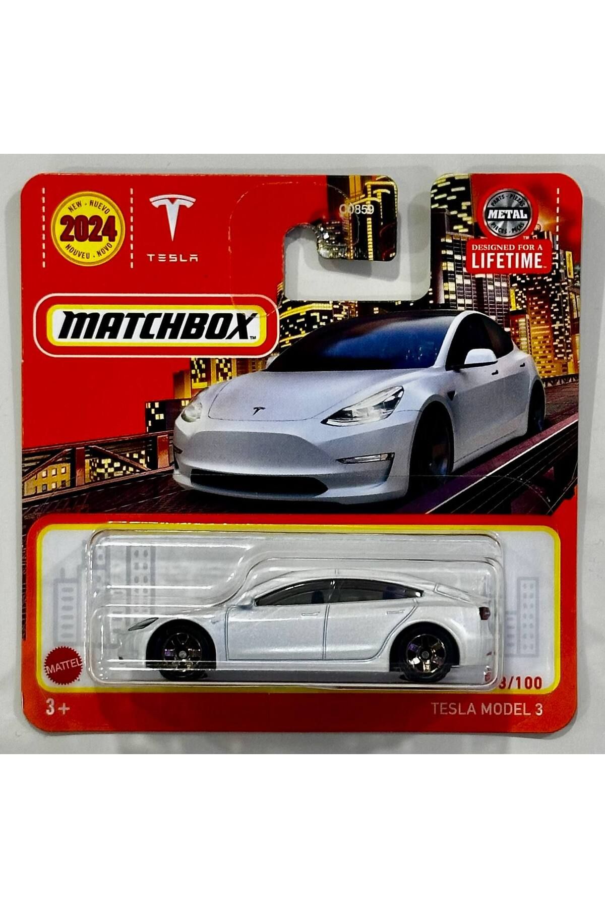 HOT WHEELS Tesla Model 3 Beyaz Matchbox Model