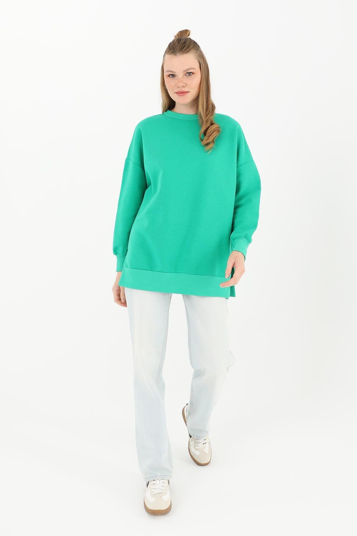 Soul Kadın Basic Düz Tunik - 24W-32108TUN - GREEN