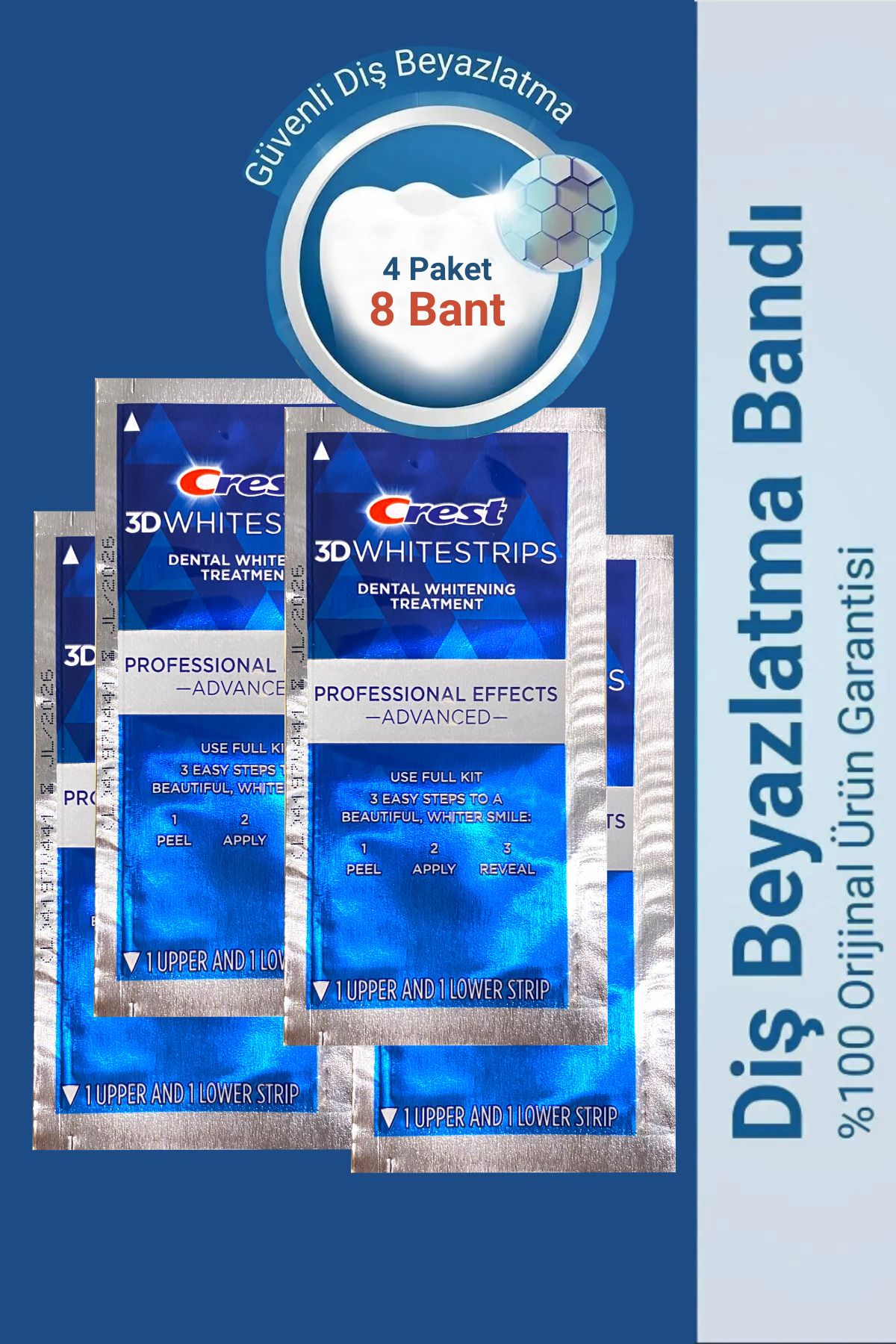 CREST 3d Whitestrips Professional Effects Advanced (4 Paket / 8 Bant)