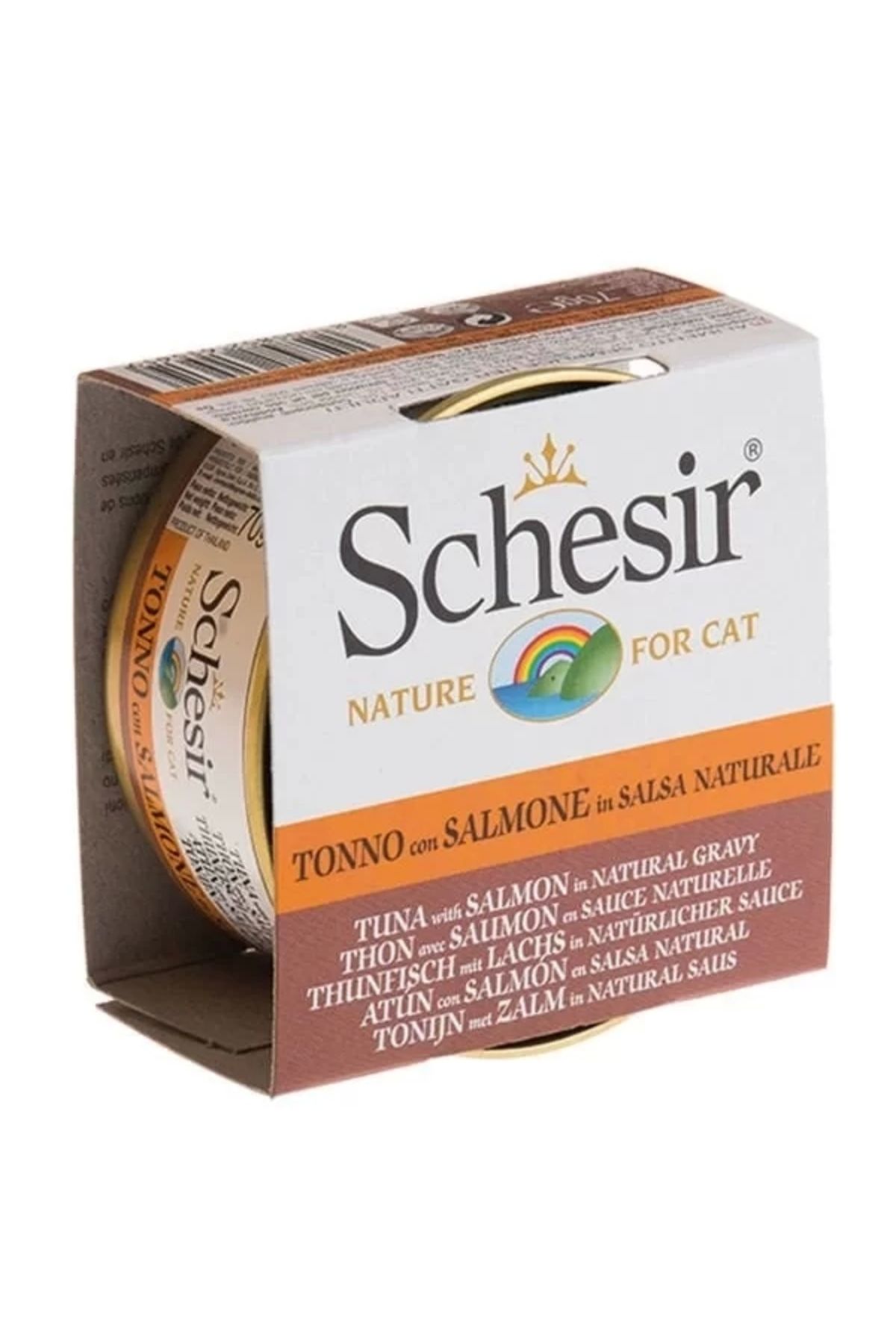 Schesir Ton Balık Ve Somonlu Naturel Konserve Kedi Maması 70 gr