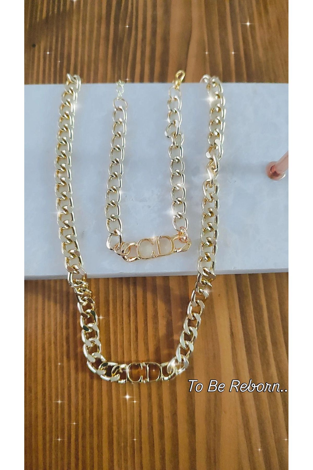 To Be Reborn-Cd Model Special Design - Thick Chain Necklace and Bracelet Set, Favorite Model 4