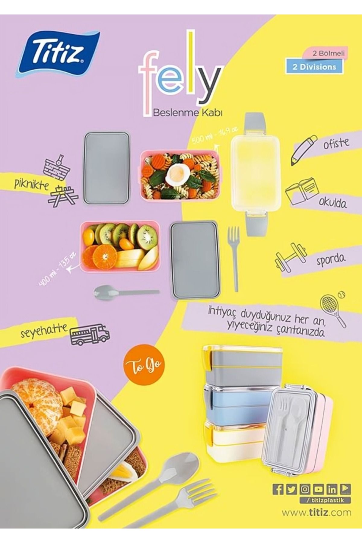 Titiz-Fely 900 ml Lunch Box Set & Storage Container & Lunch Box 7