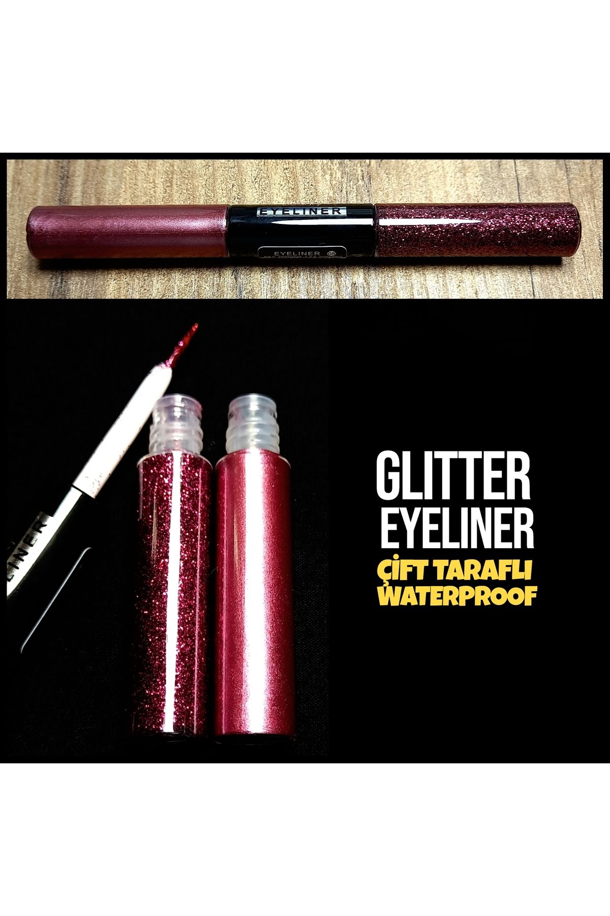 PRO 10 PRO ON Glitter Simli Eyeliner Çift Taraflı Waterproof