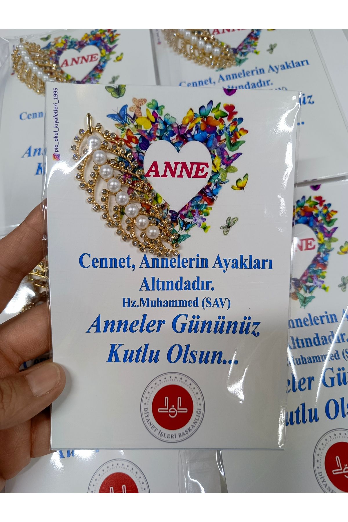 Tasarım Anneler günü hediyelik Çelik inci toka