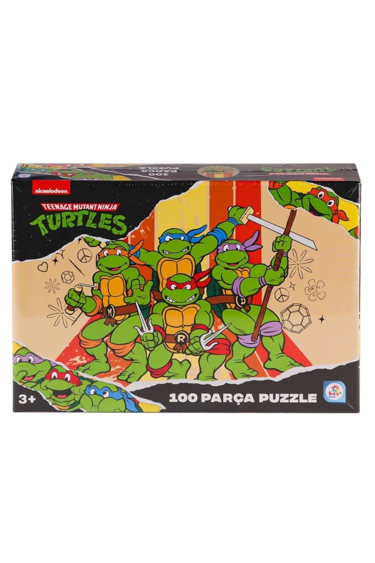 SYNOPE Çocuk NK0050 Ninja Kaplumbağalar 100 Parça Puzzle -Laçokids