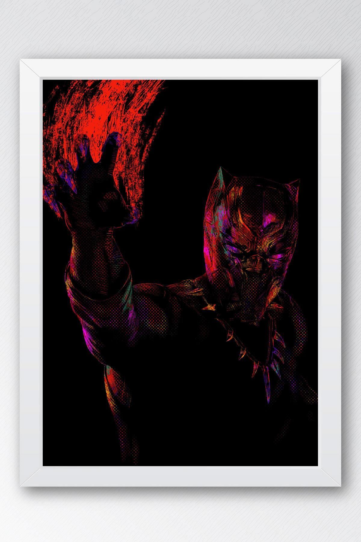 Saturn Black Panther Çerçeveli Tablo - Marvel Poster Tablo