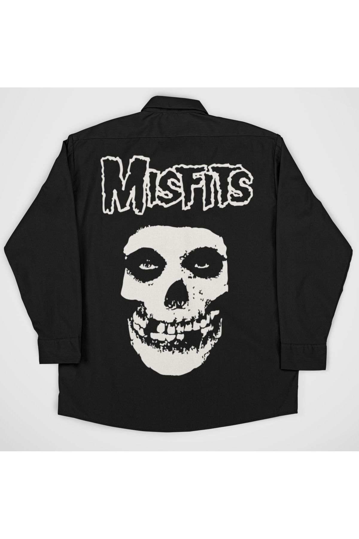 SEVBANO Misfits Müzik Grubu Baskılı Unisex Rock Metal Cepli Gömlek