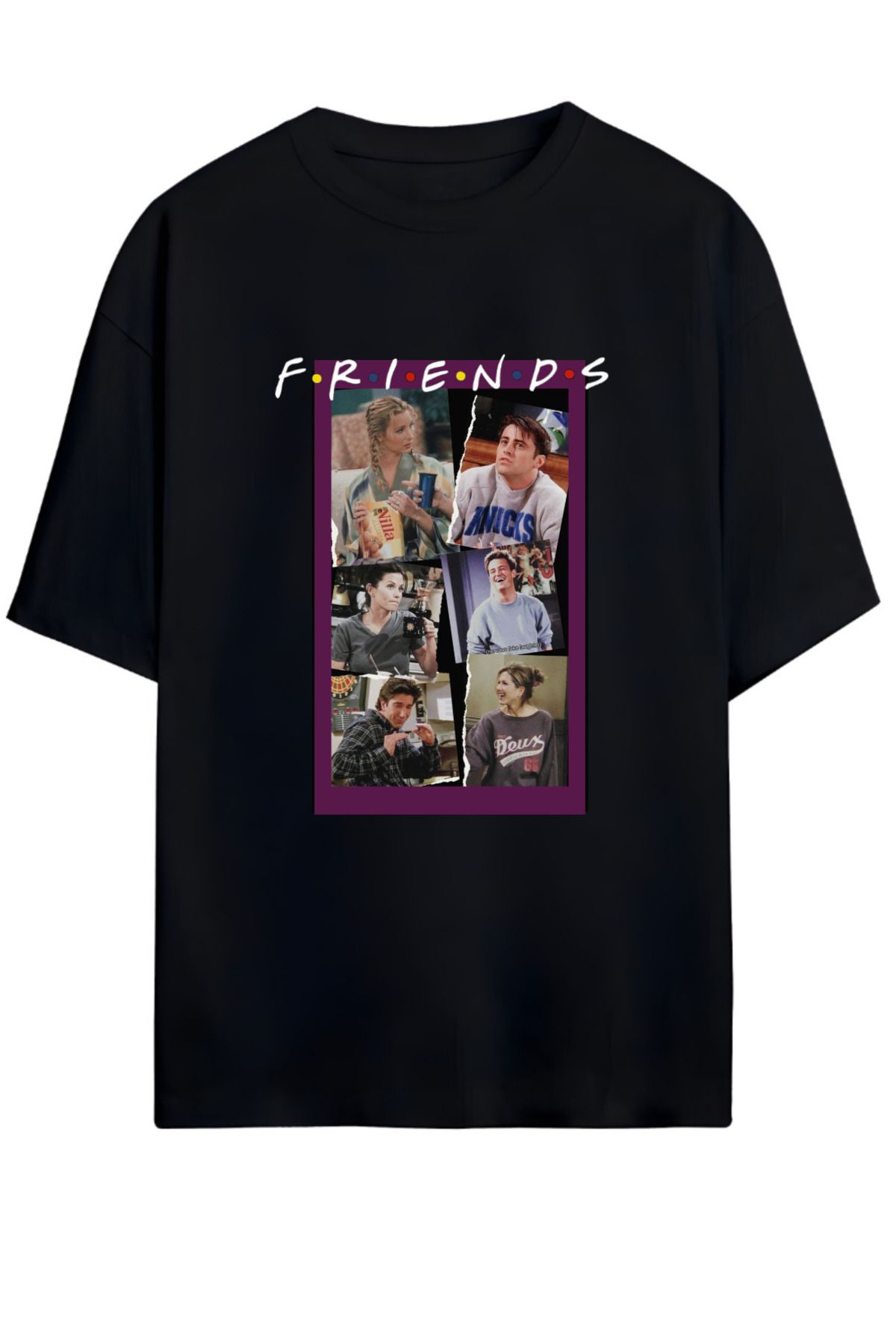 MAGORS FRIENDS TASARIMLI YENİ SEZON UNISEX OVERSIZE PAMUKLU T-SHIRT