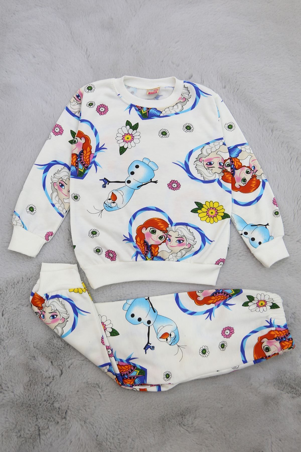 civetta 4-12 Yaş Şardonlu Çocuk Pijama Takımı Beyaz - 30183.904.