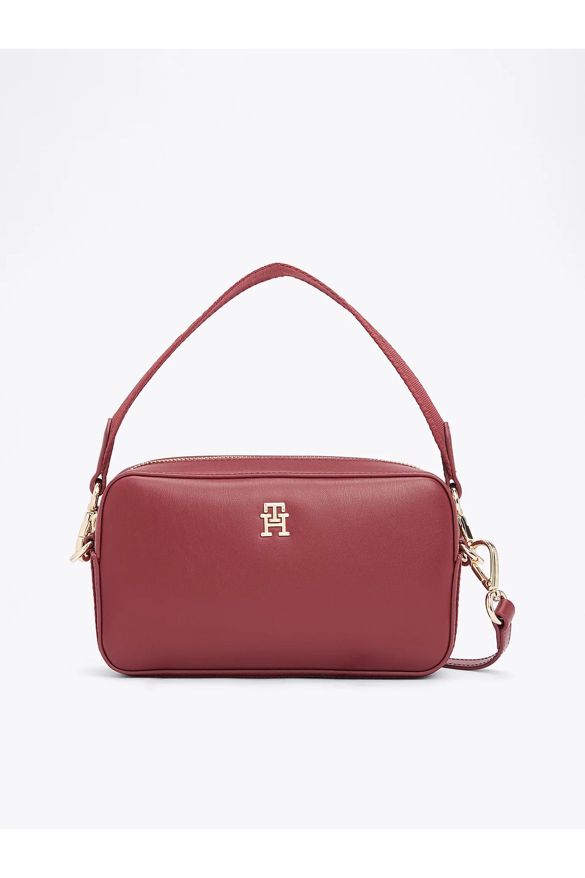 Tommy Hilfiger-Purple Leather Women's Shoulder Bag with Adjustable Strap and Zipper Aw0Aw16894-V18 1