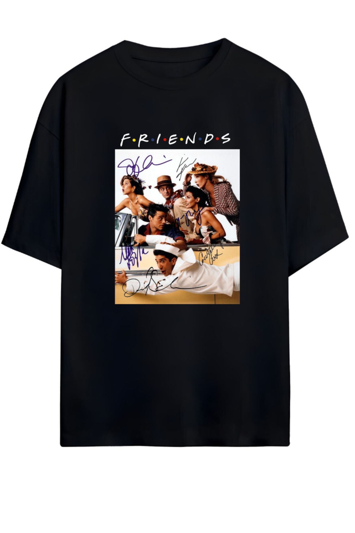 MAGORS FRIENDS TASARIMLI YENİ SEZON UNISEX OVERSIZE PAMUKLU T-SHIRT