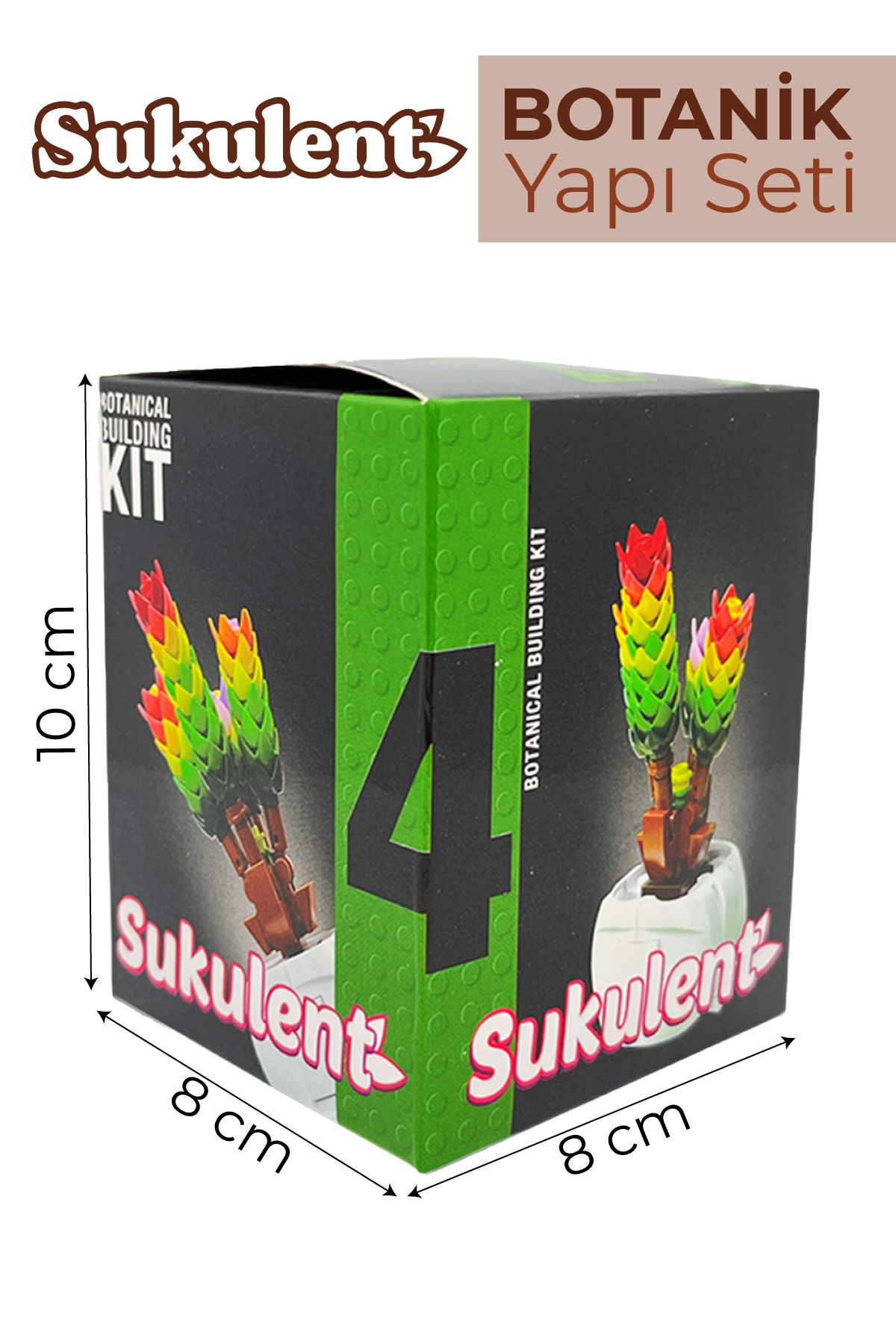 SmartFox-Iconic Decorative, Collectible and Displayable Block Succulent Flower Model Making Set 3