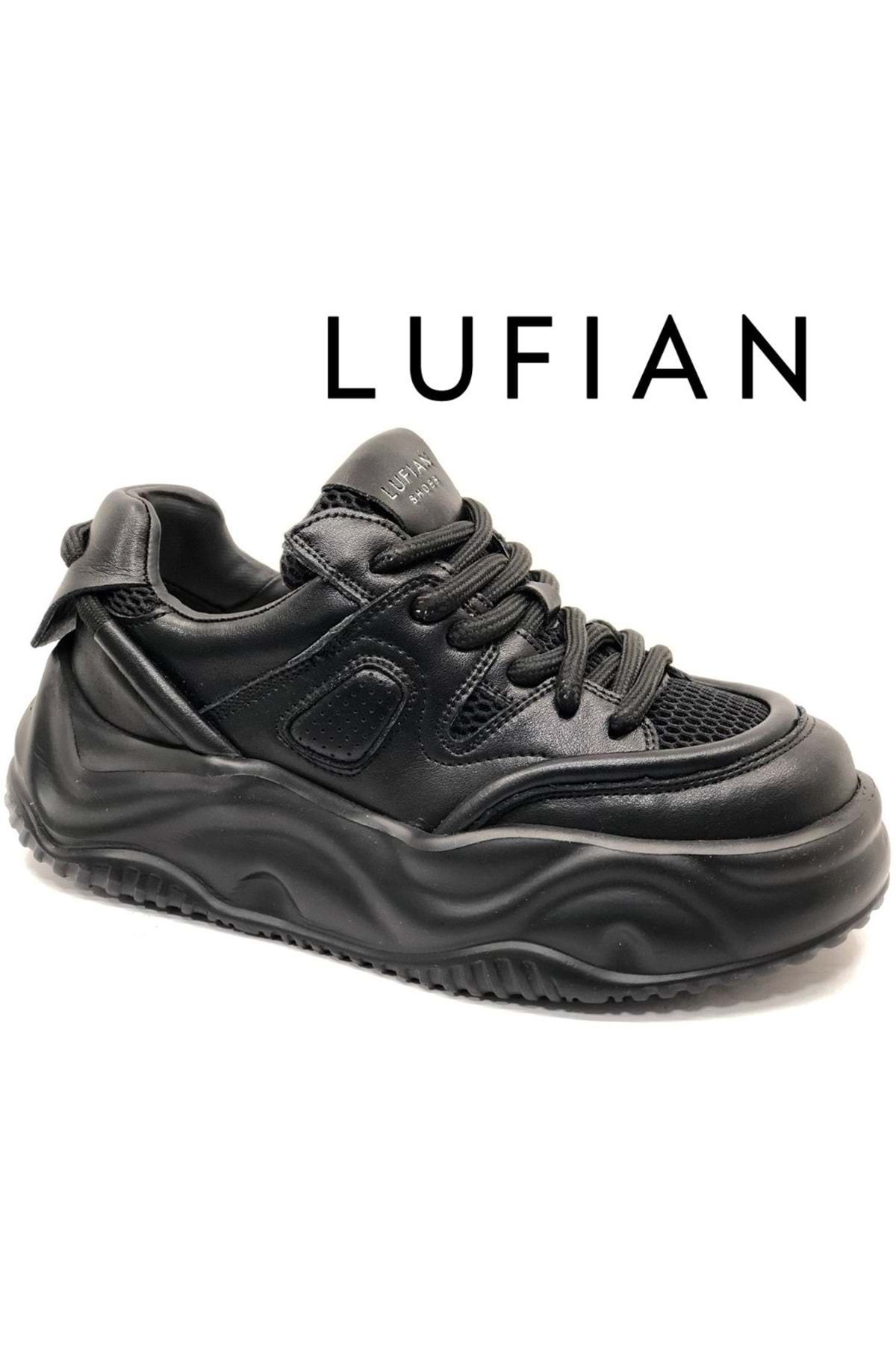 Kocamanlar Ayakkabı Lufian 121230021 Gemba Sneaker Unisex Deri Spor Ayakkabı SİYAH