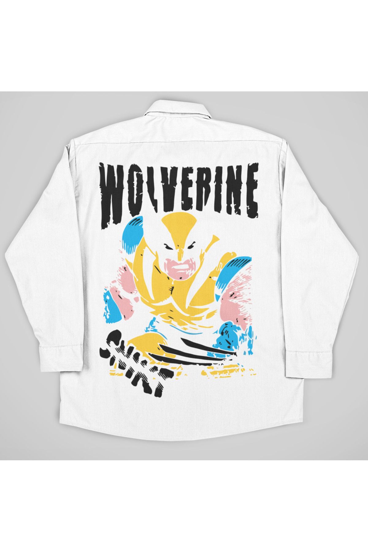 SEVBANO Wolverine Baskılı Unisex Dc Karakter Cepli Gömlek