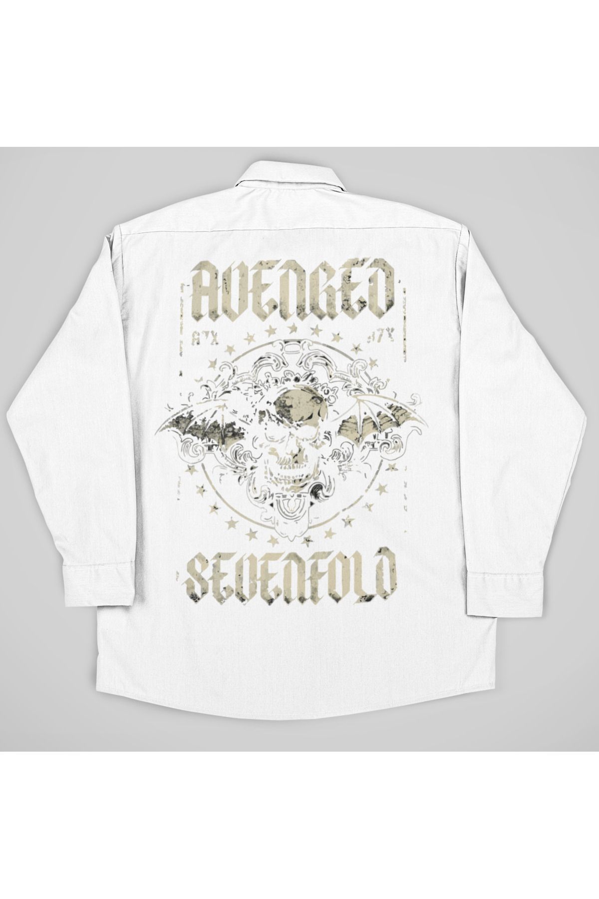 SEVBANO Avenged Sevenfold Müzik Grubu Baskılı Unisex Rock Metal Cepli Gömlek