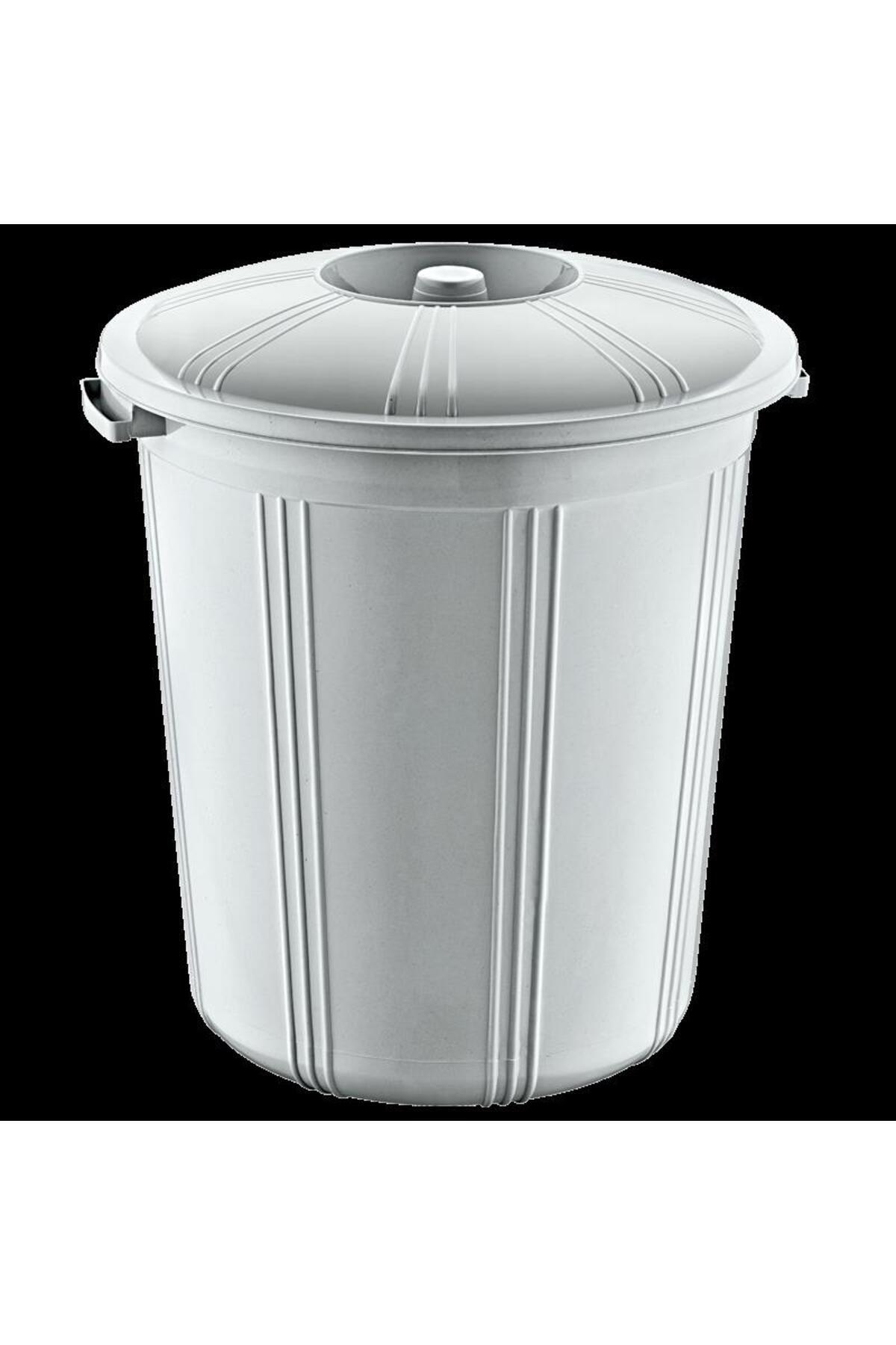 Akay-Round Plastic Trash Can - Barrel Type Lid, 51.5 / 56 / 59.5 Cm., Container of 90 1