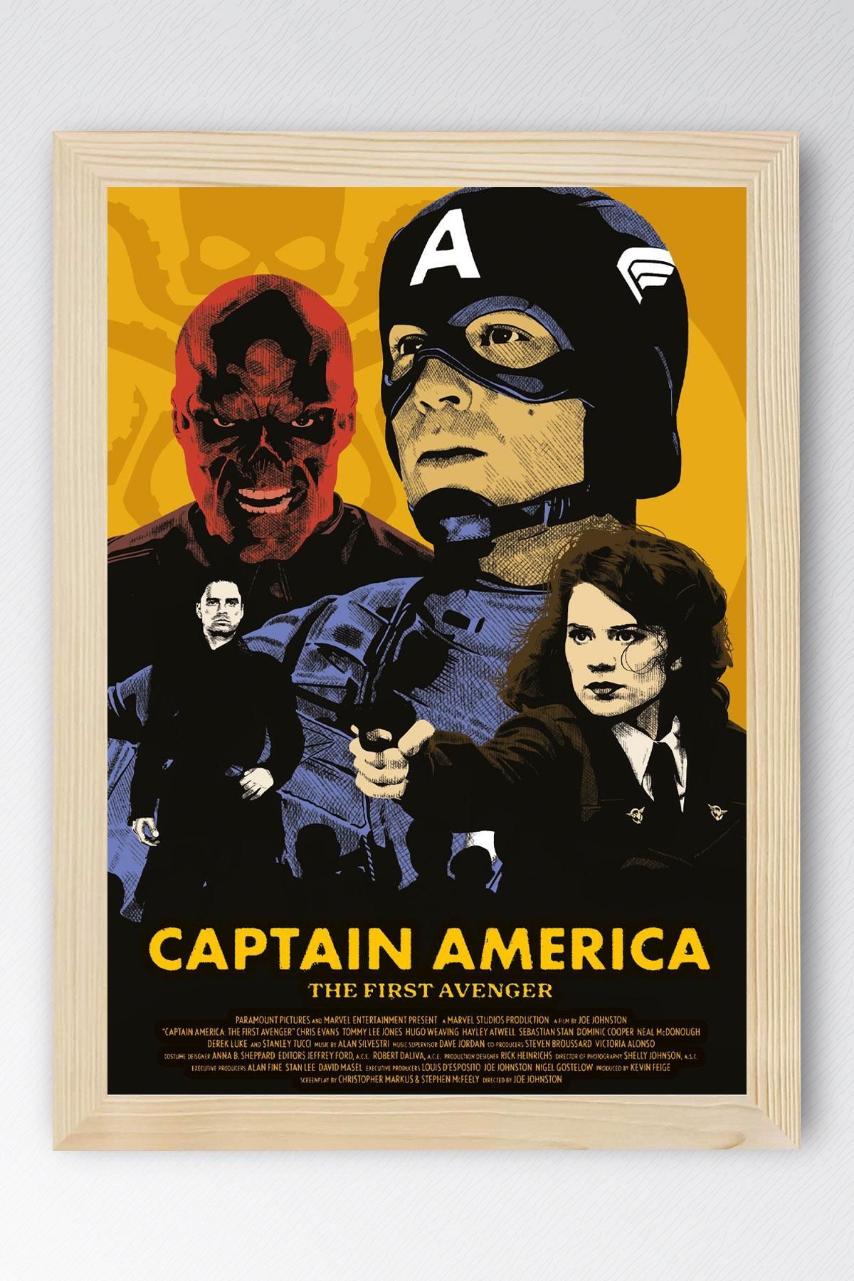 Saturn Captain America Çerçeveli Tablo - The First Avenger Marvel Poster Tablo